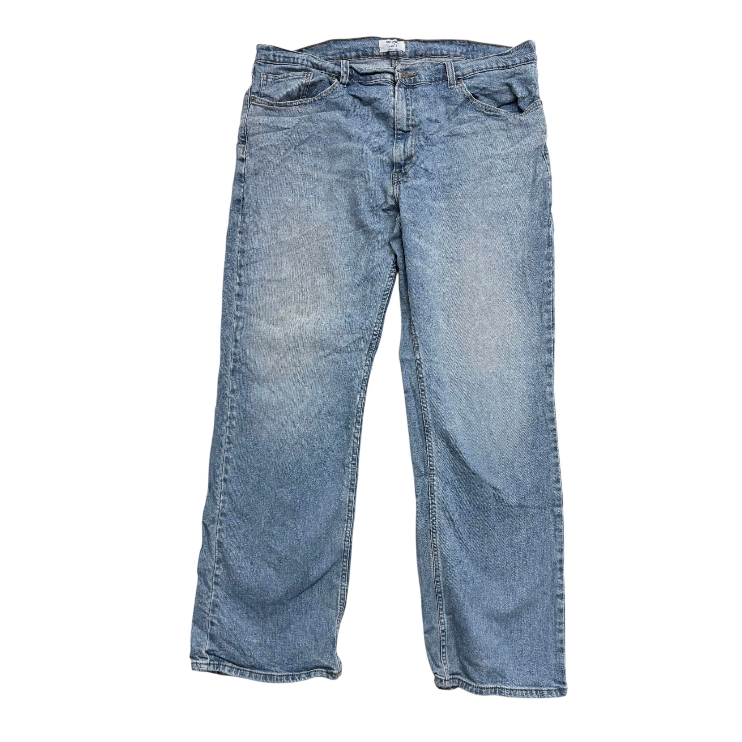 Levis Denizen Jeans W38 L30 Mens Light Blue Relaxed Straight Fit Stretch (E)