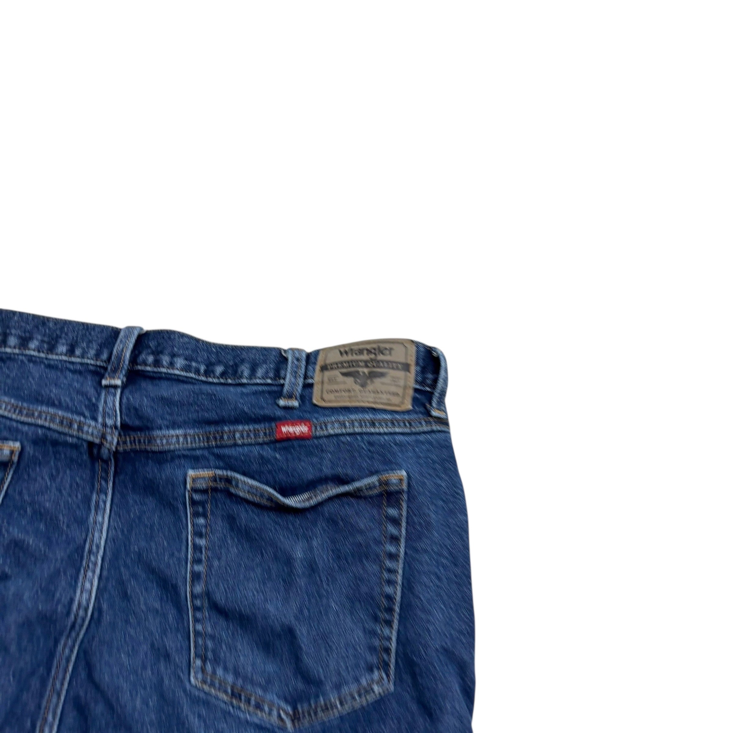 Wrangler Jeans W40 L29 Mens Dark Blue Regular Straight Fit Stretch Denim (E)