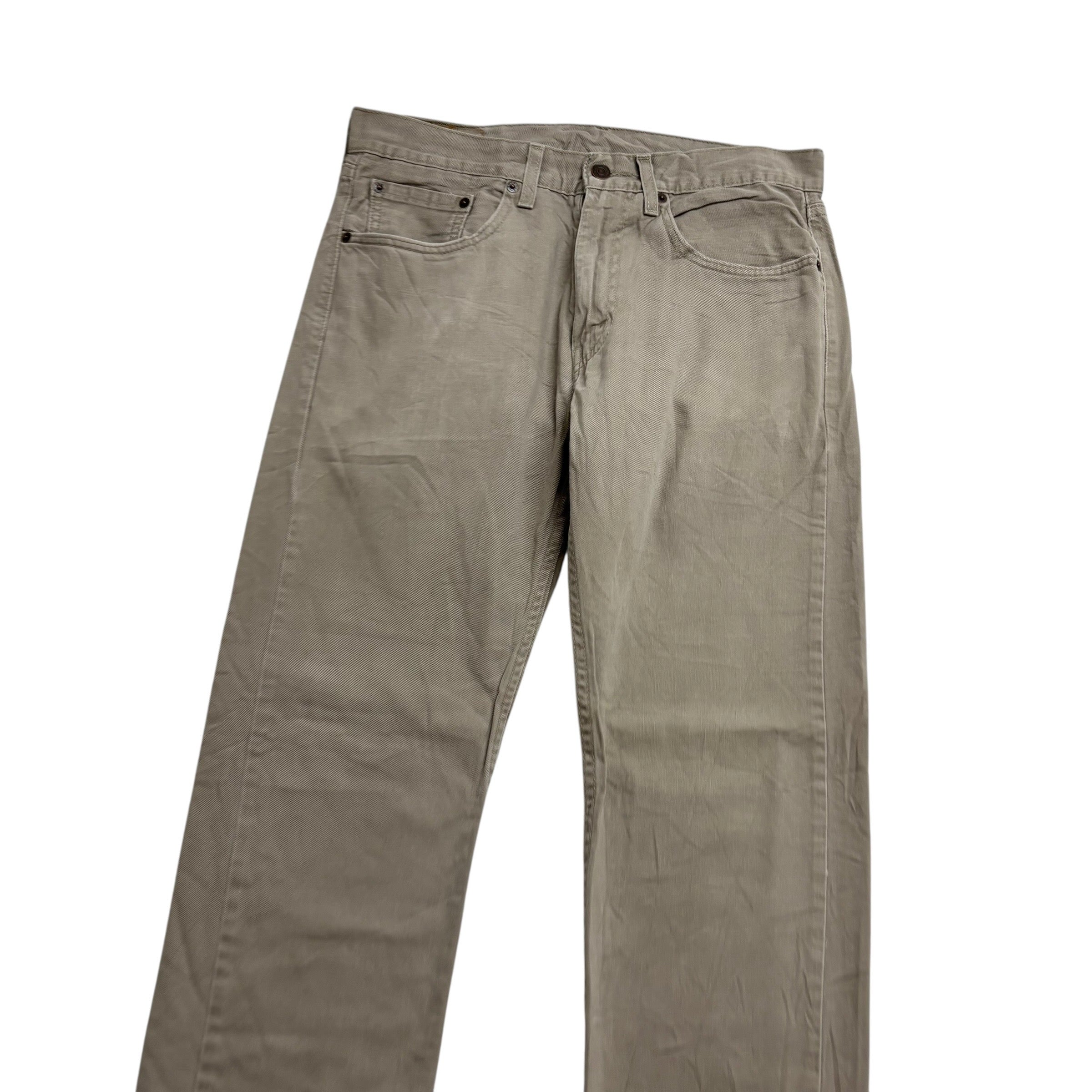 Levis 505 Trousers W31 L30 Mens Beige Regular Straight Fit Cotton Pants (E)