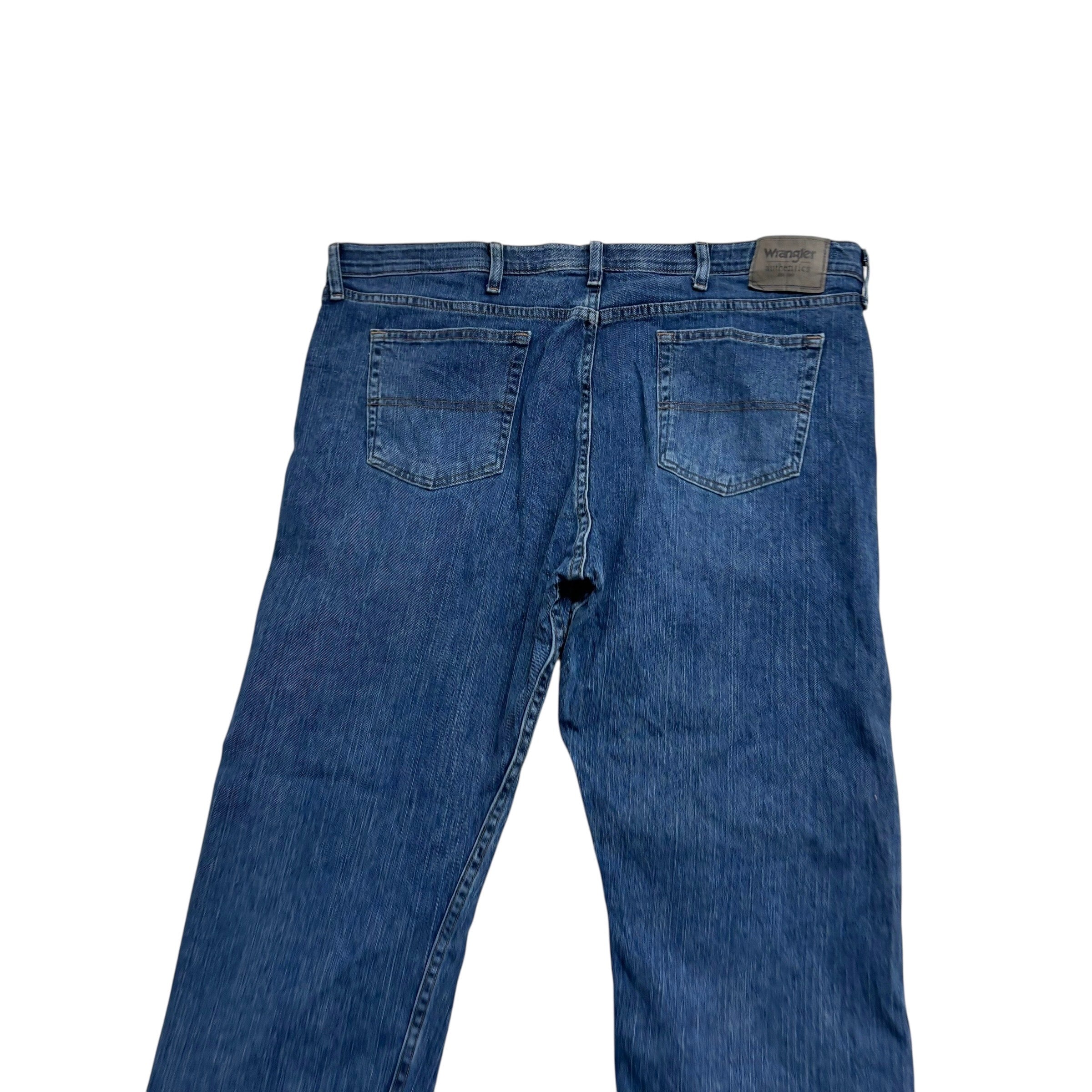 Wrangler Jeans W40 L29 Mens Mid Blue Regular Straight Fit Stretch Denim (E)