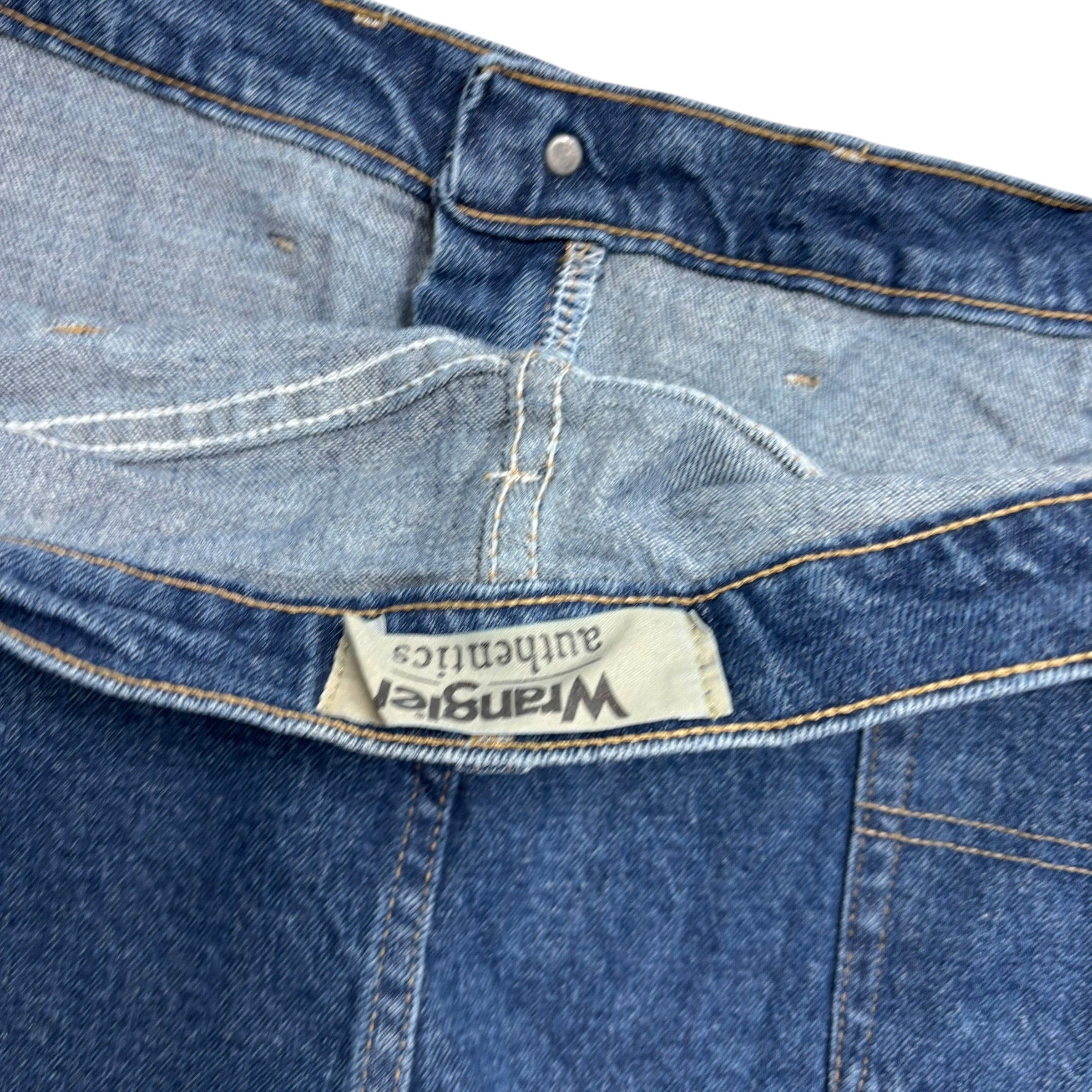 Wrangler Jeans W52 L30 Mens Mid Blue Regular Straight Fit Stretch Denim (E)