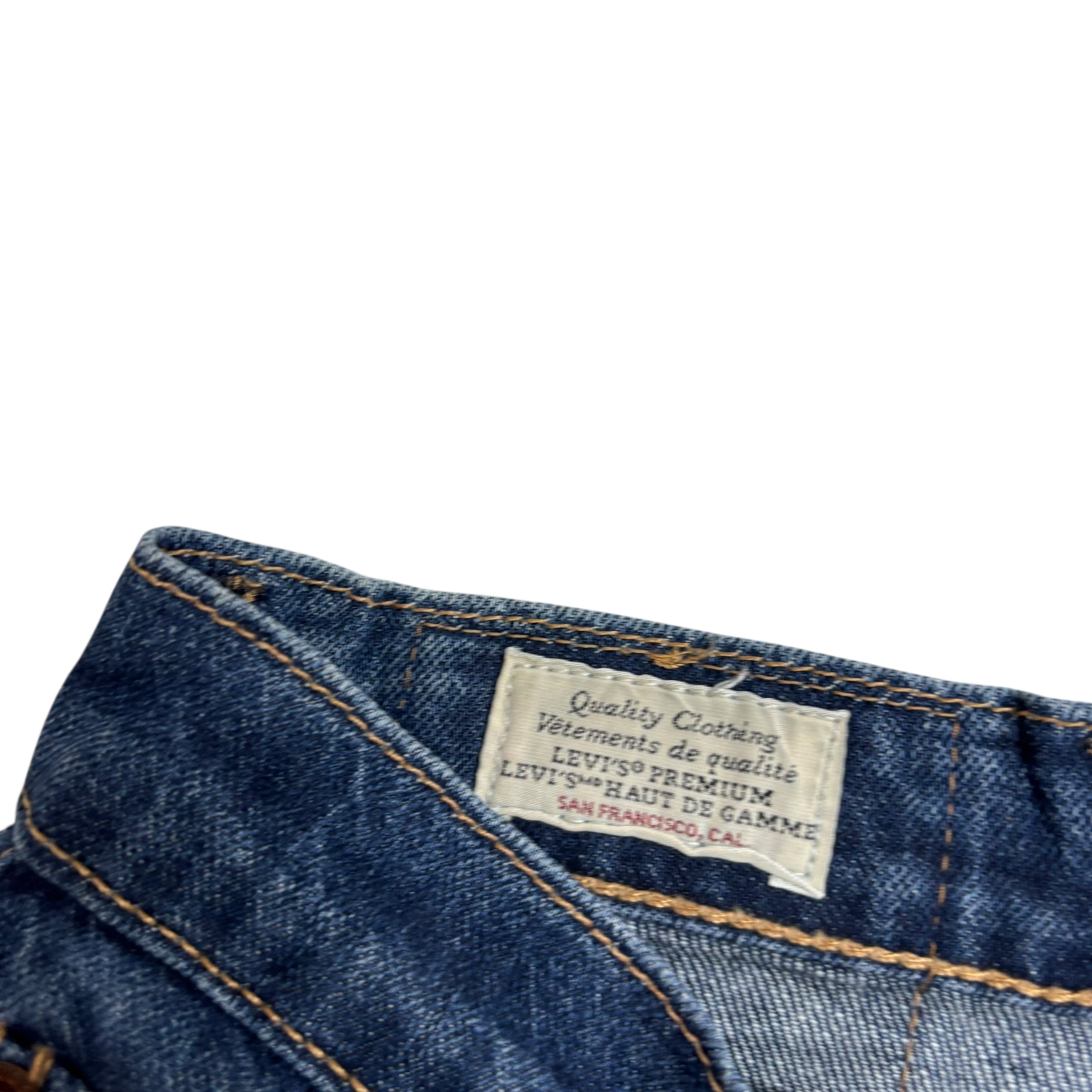Levis 512 Jeans W38 L32 Mens Mid Blue Slim Tapered Fit Stretch Denim (E)
