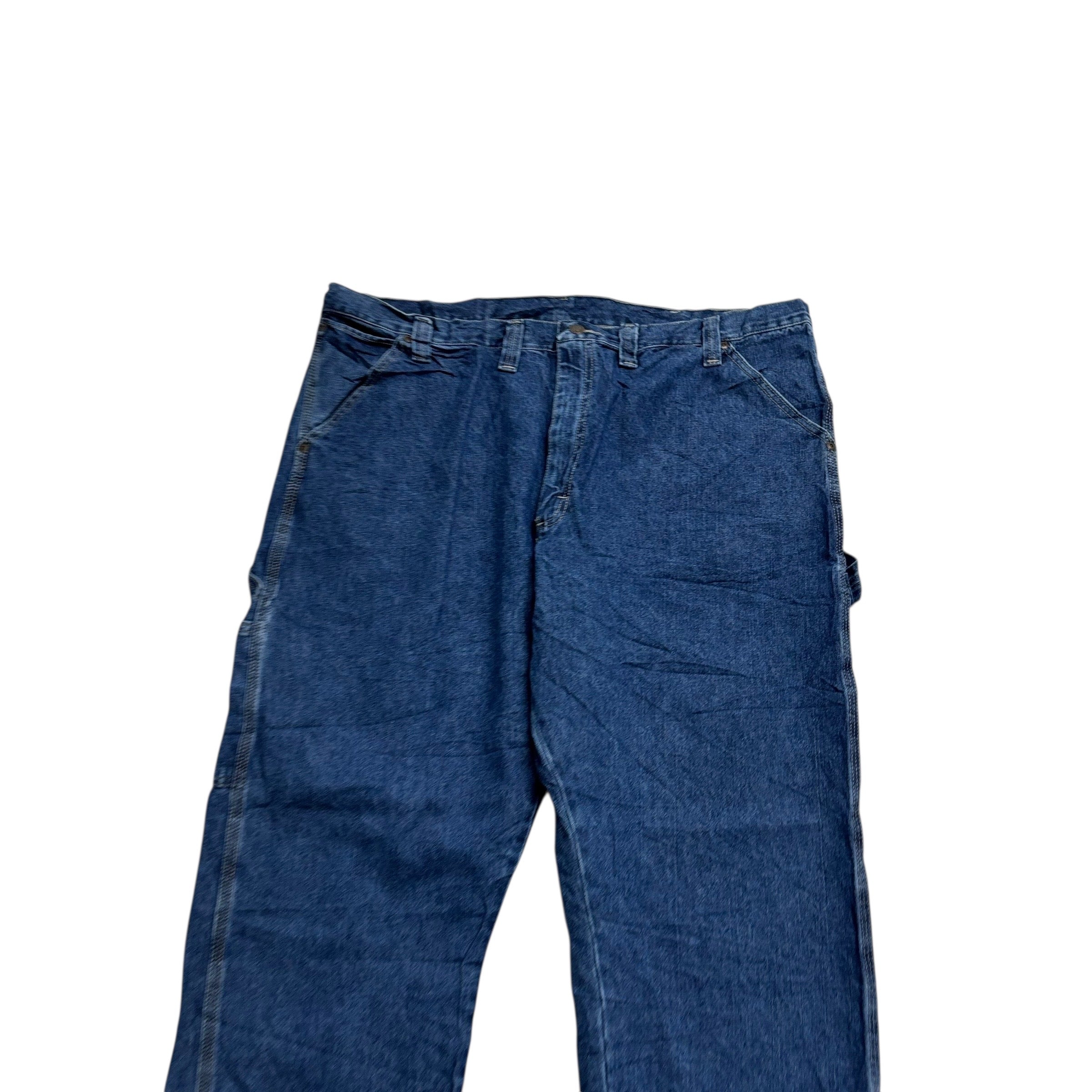 Wrangler Carpenter Jeans W44 L30 Mens Mid Blue Relaxed Straight Fit Denim (E)