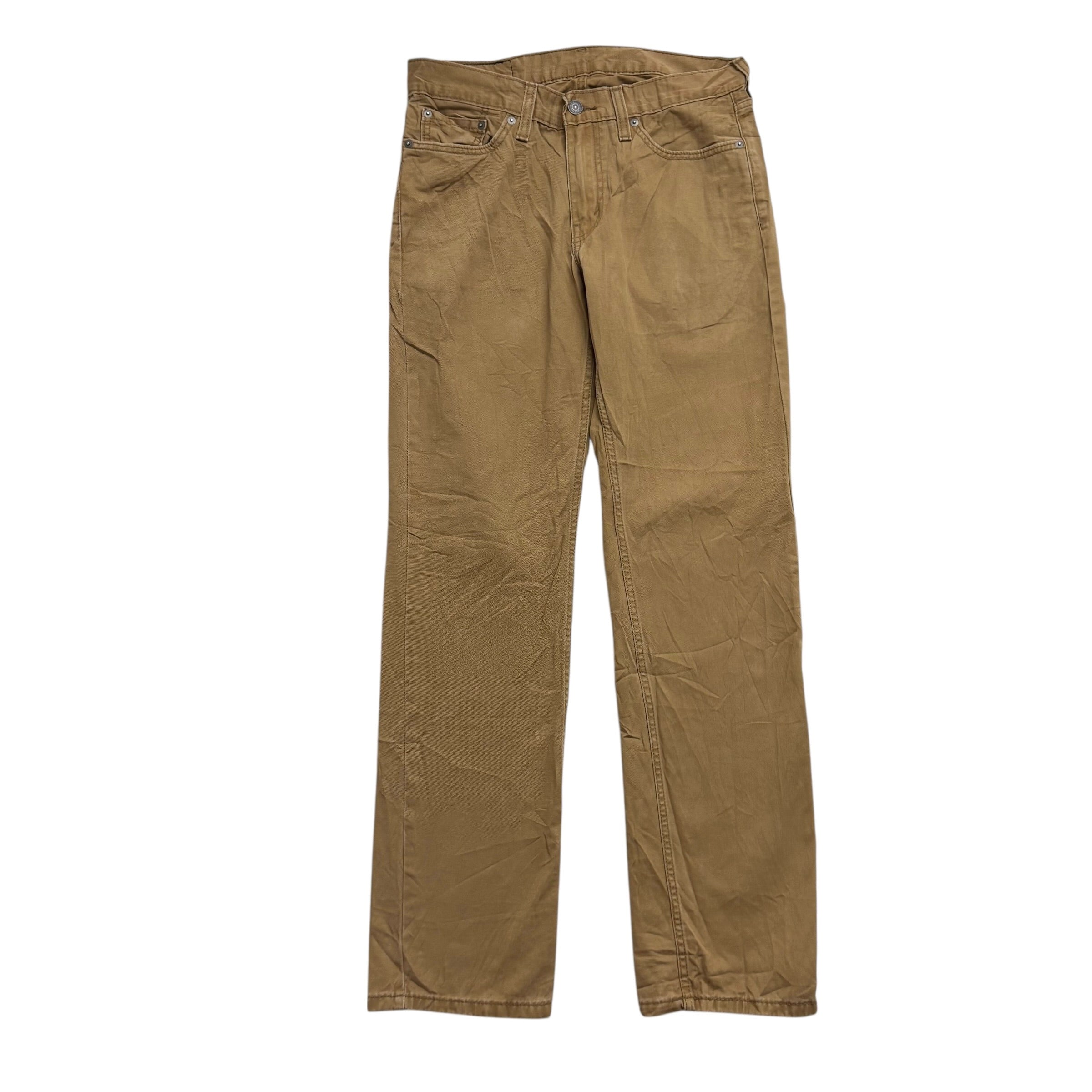 Levis 514 Trousers W30 L32 Mens Tan Regular Straight Fit Pants (E)