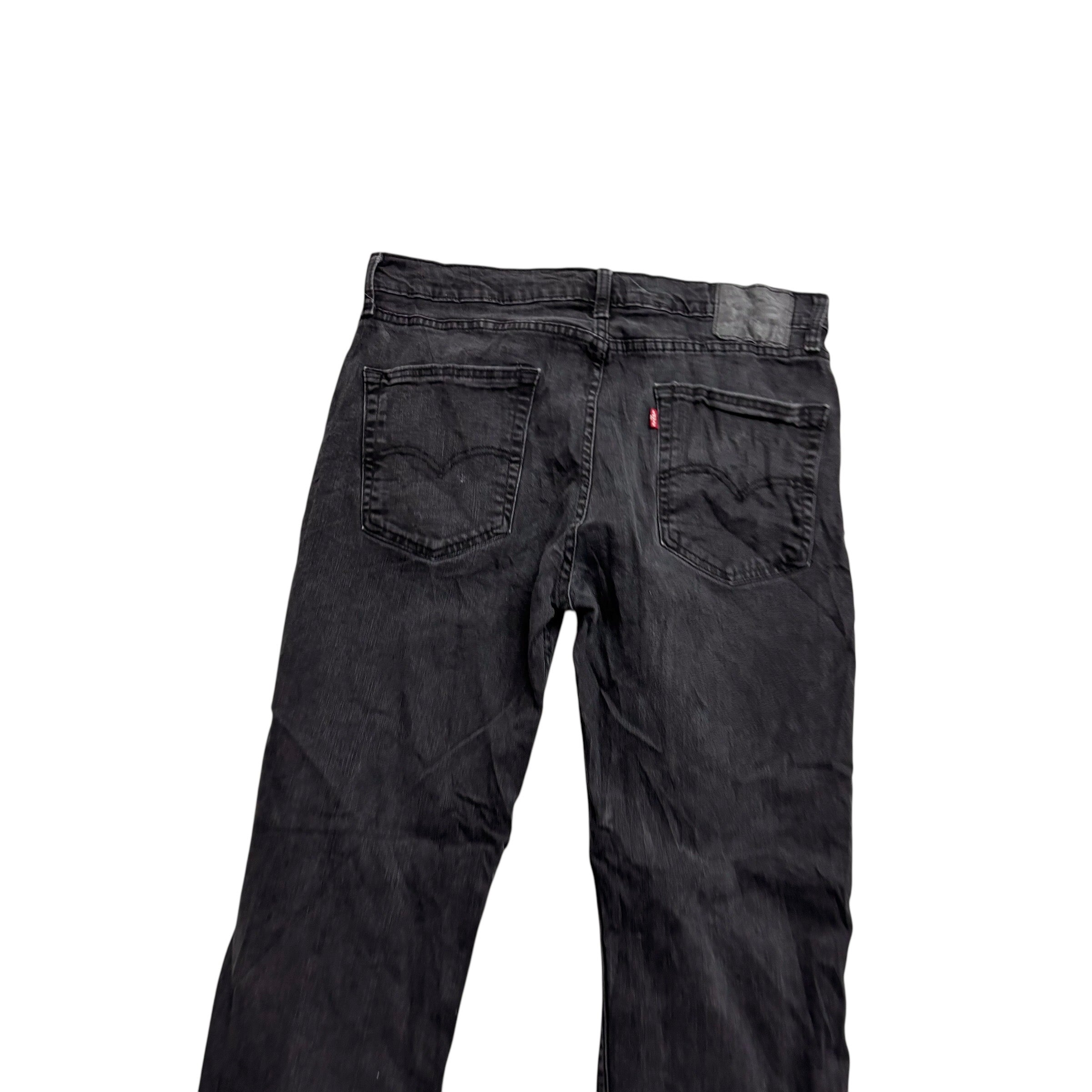 Levis 514 Jeans W35 L33 Mens Black Regular Straight Fit Stretch Denim (E)