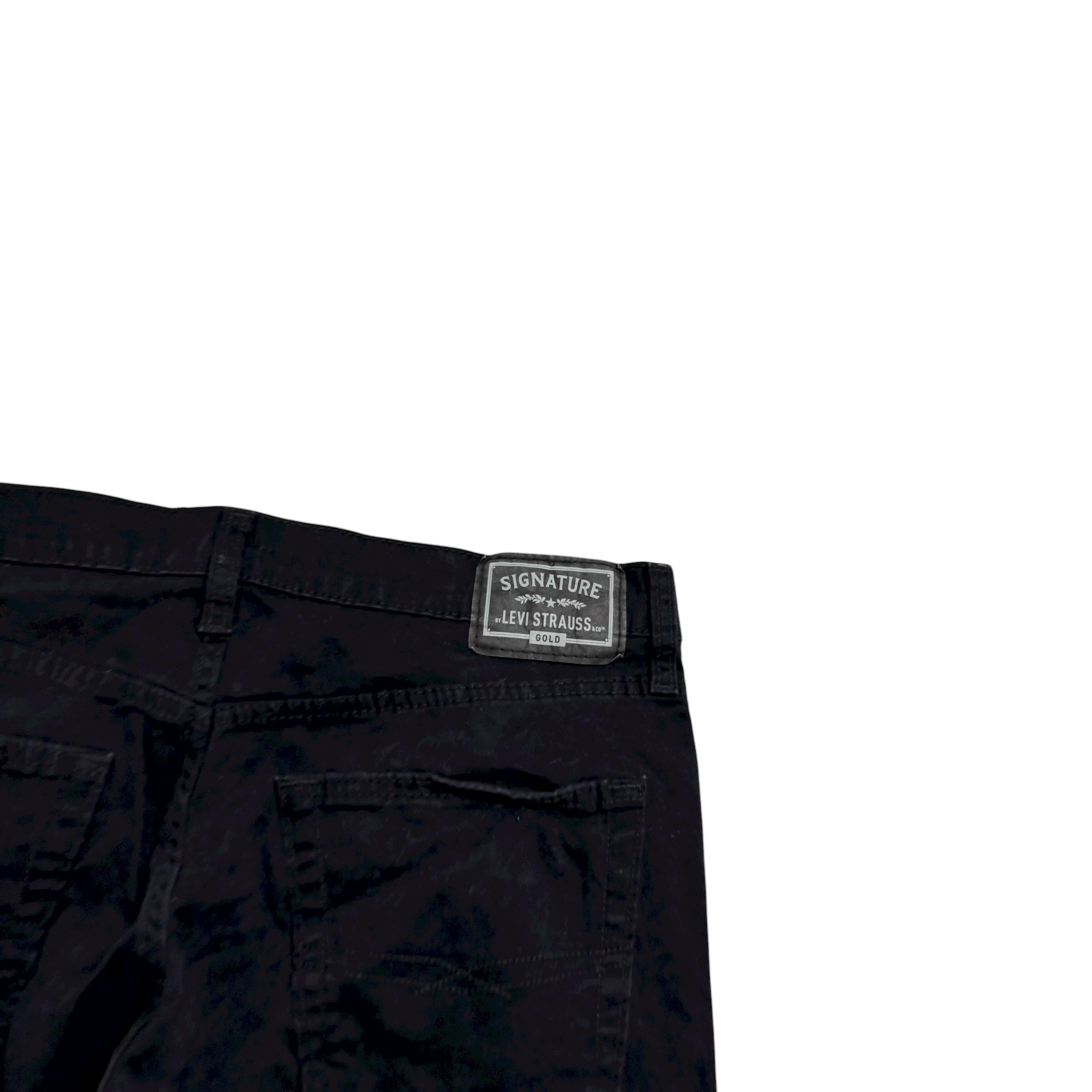 Levis Signature Trousers W34 L29 Mens Black Athletic Fit Stretch Pants (E)