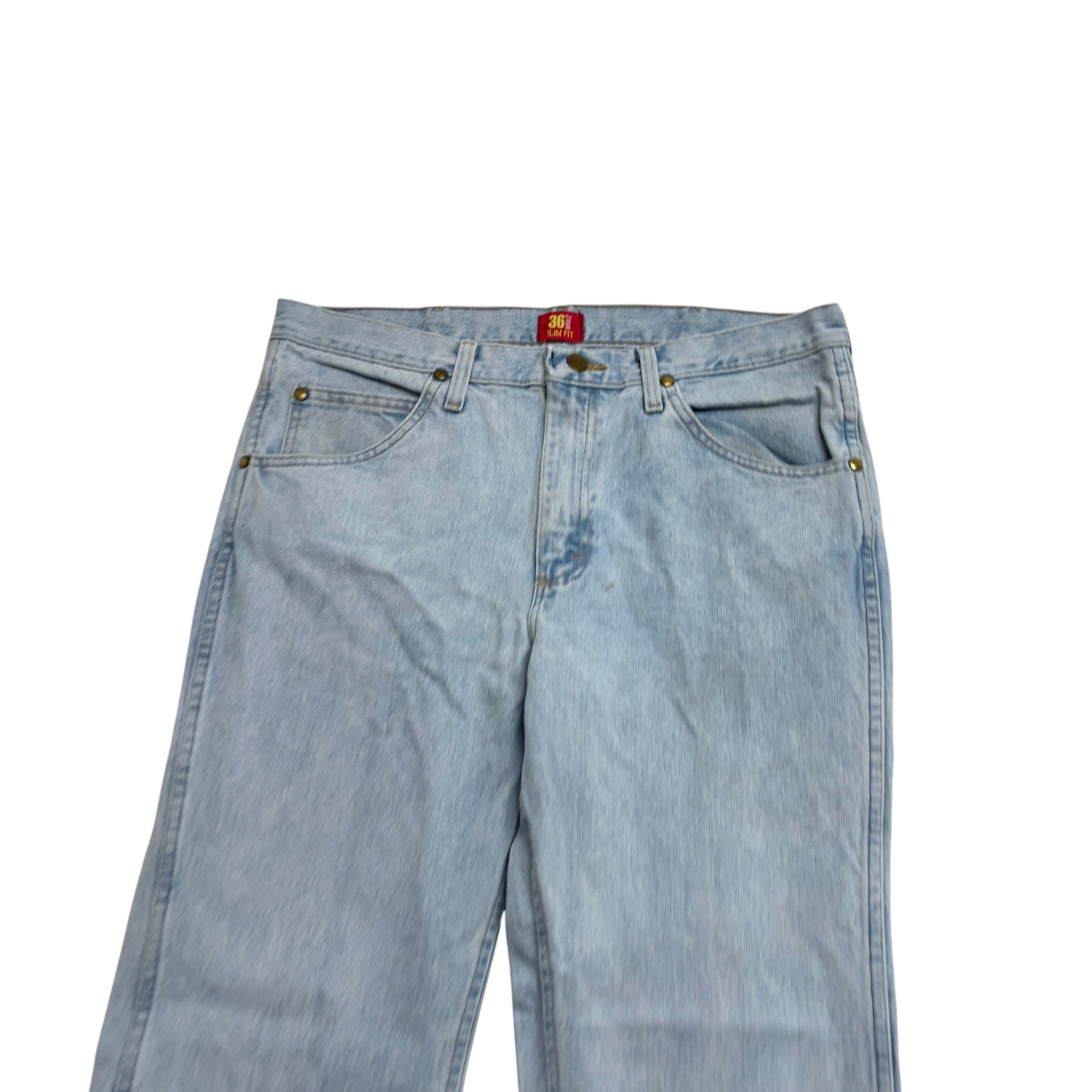 Wrangler Jeans Cowboy Cut W35 L30 Mens Light Blue 36MWZ Slim Fit Denim