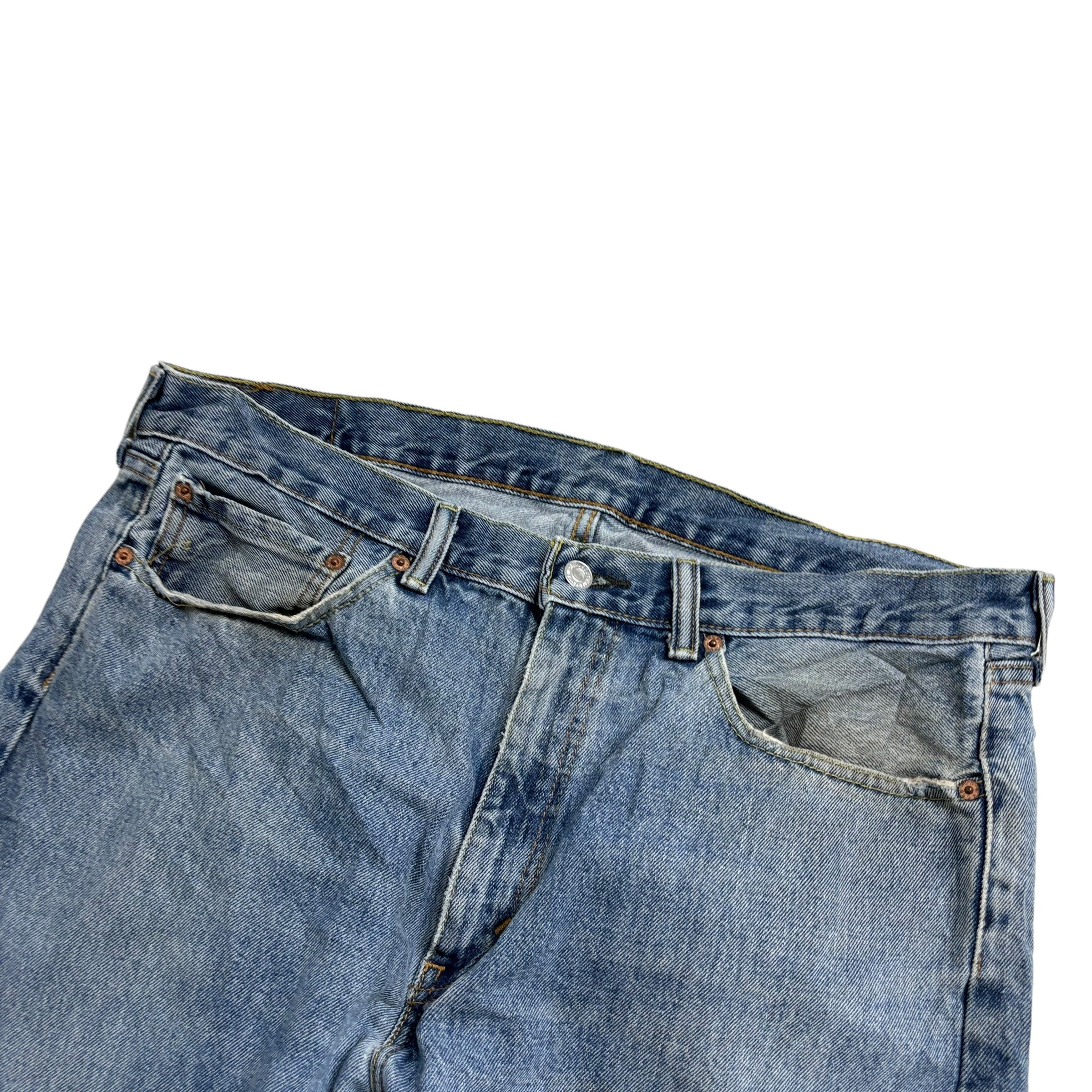 Levis 505 Jeans W36 L30 Mens Light Blue Regular Straight Fit Denim