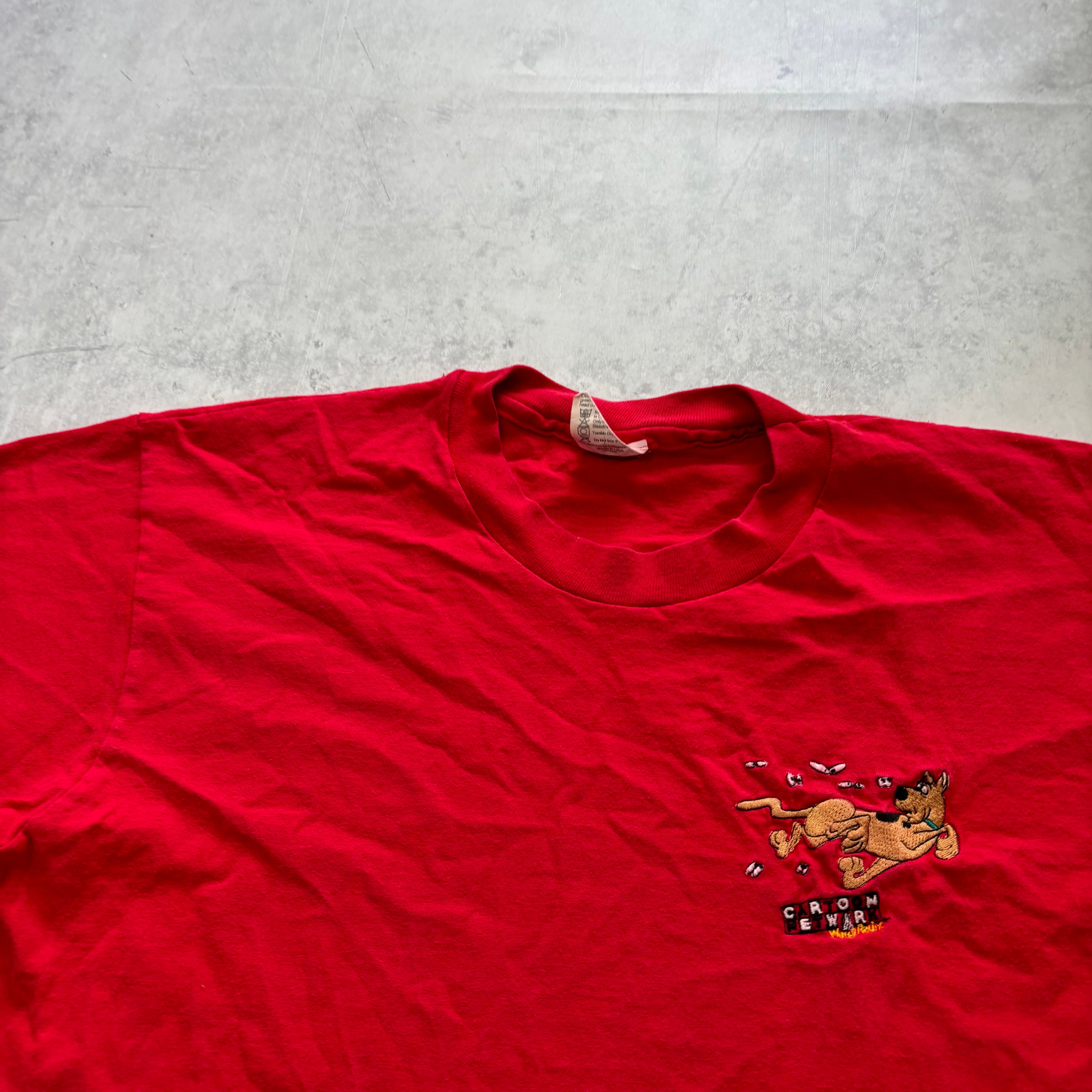 Vintage T Shirt Mens Large Red Single Stitch Graphic Print 90s Cartoon