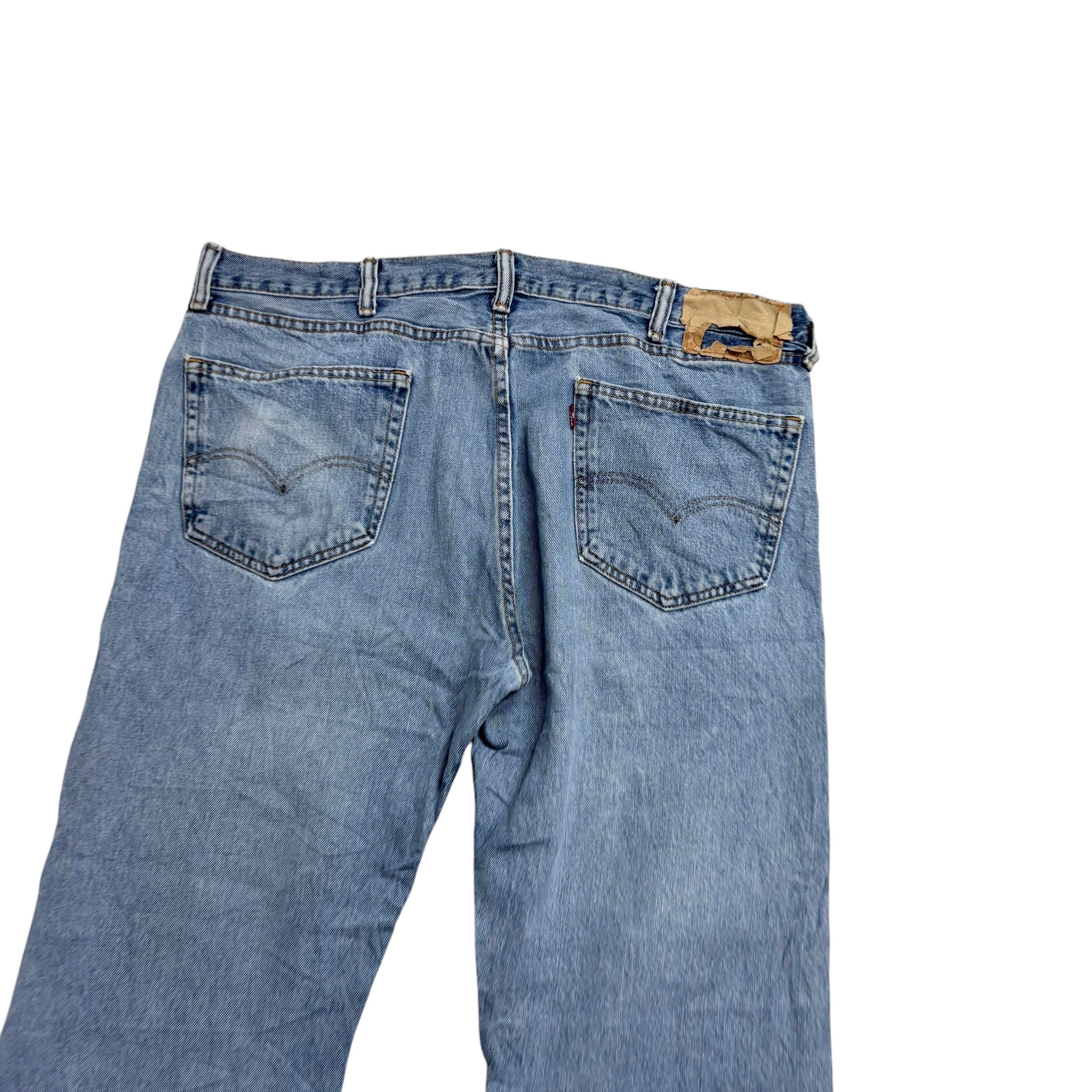 Levis 505 Jeans W38 L30 Mens Light Blue Regular Straight Fit Vintage Denim