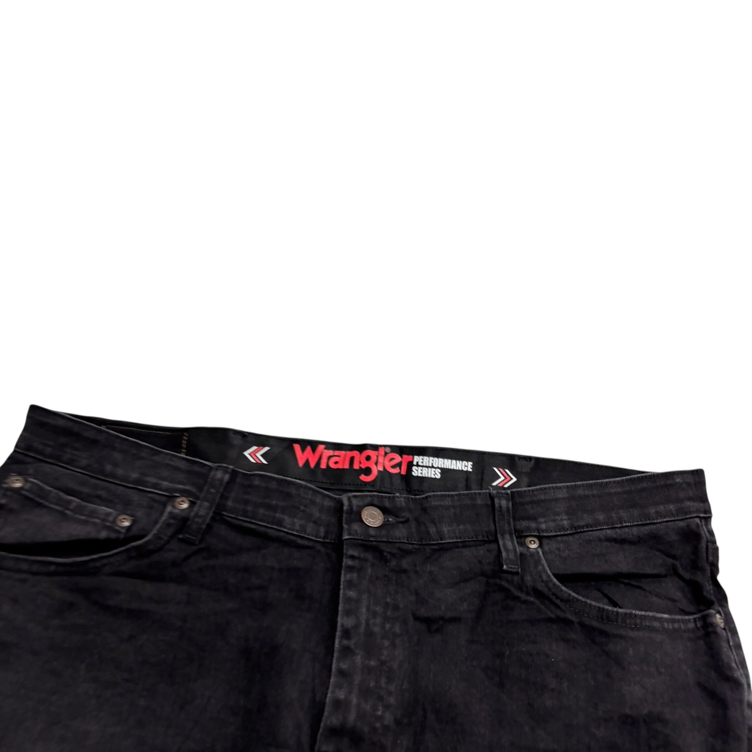 Wrangler Jeans W40 L32 Mens Black Regular Straight Fit Stretch Denim (E)