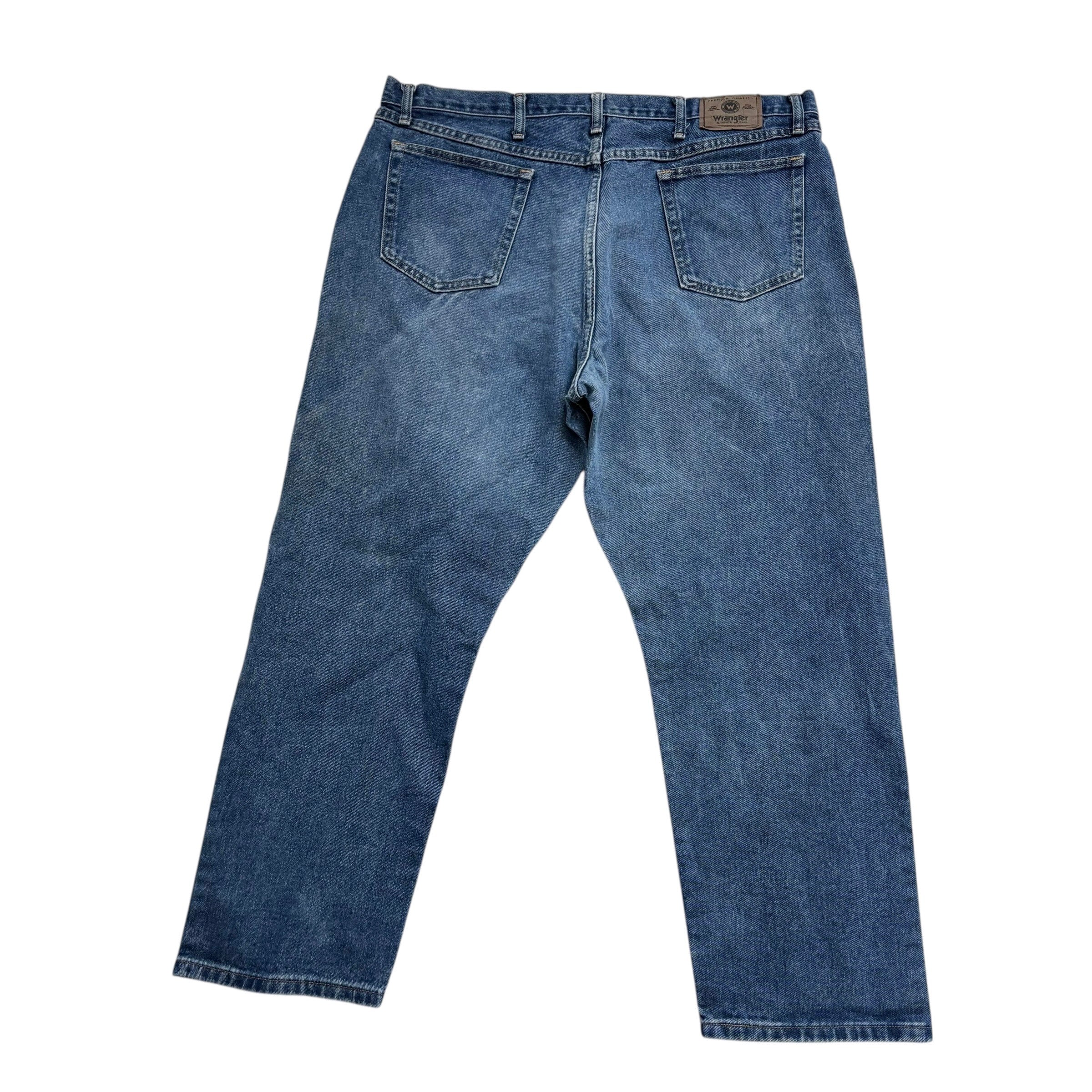 Wrangler Jeans W42 L30 Mens Mid Blue Baggy Relaxed Straight Fit Vintage Denim