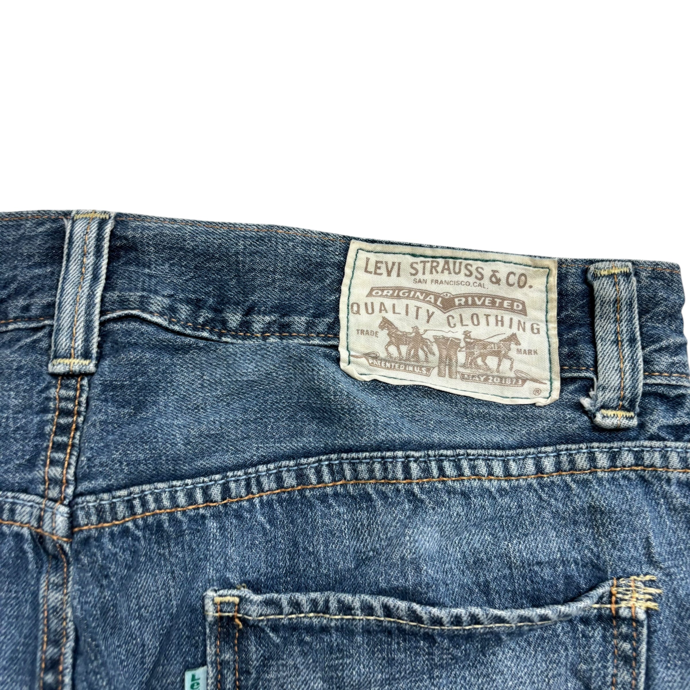 Levis 539 Jeans W34 L28 Mens Mid Blue Baggy Relaxed Straight Vintage Denim (E)