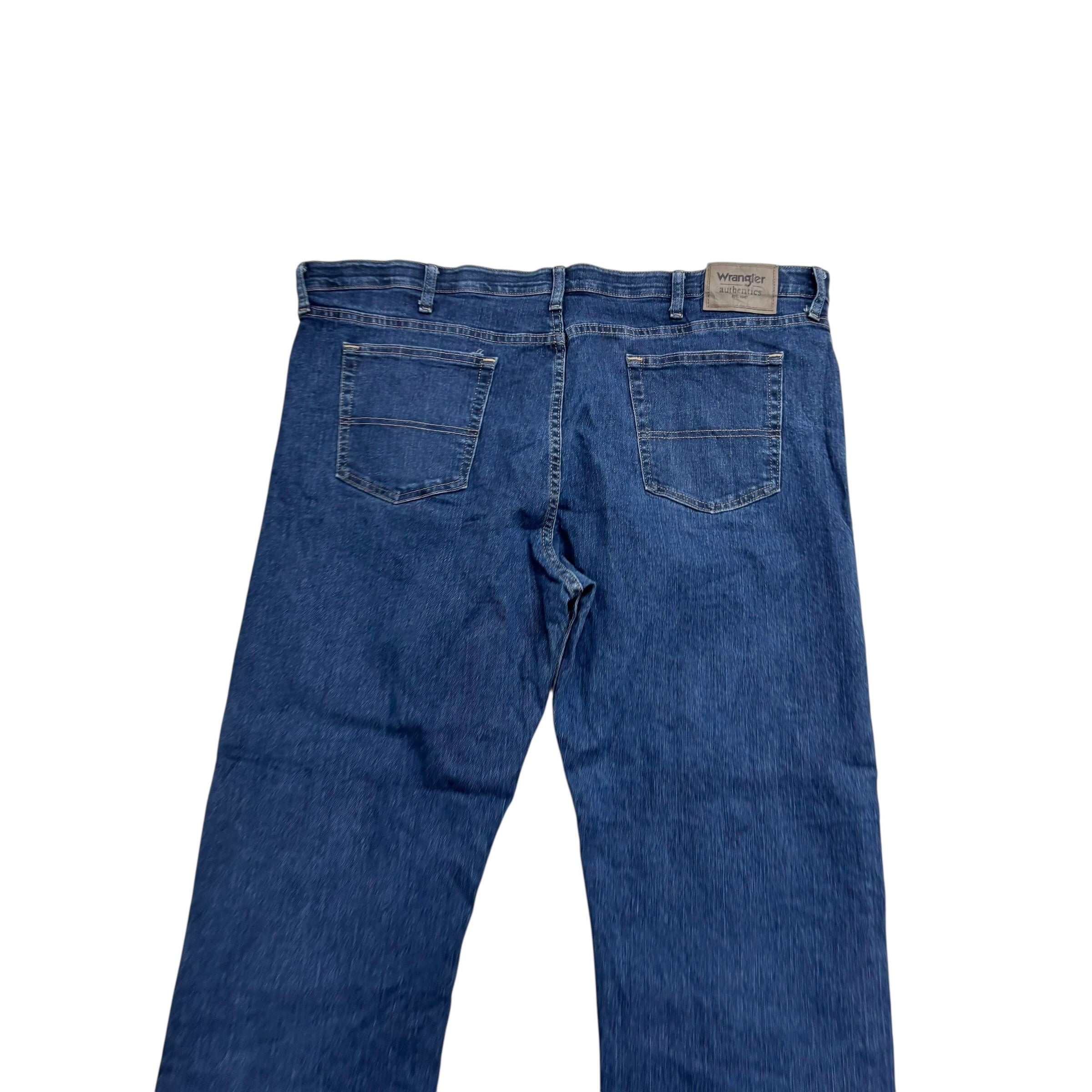 Wrangler Jeans W42 L30 Mens Dark Blue Regular Straight Fit Stretch Denim (E)