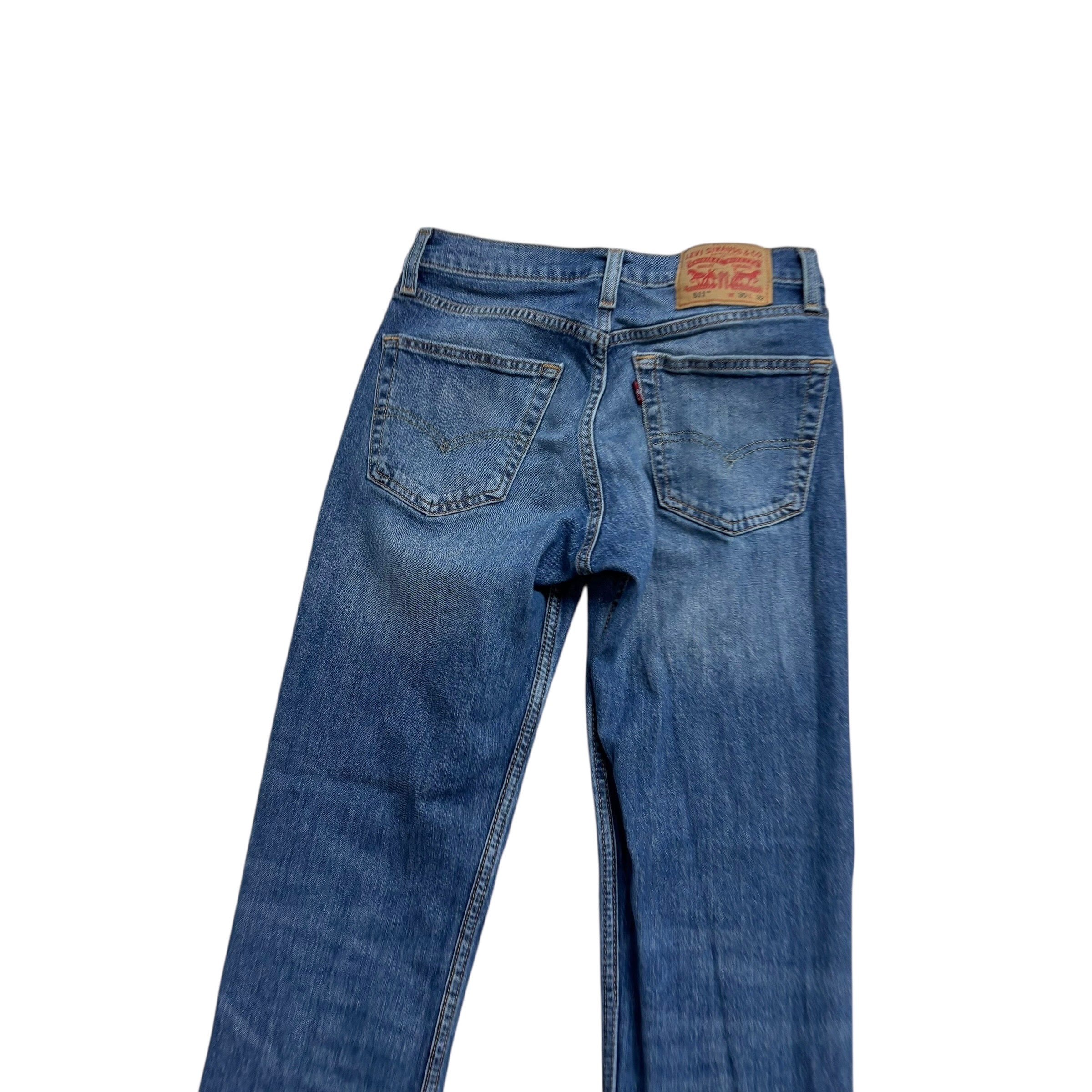 Levis 511 Jeans W30 L32 Mens Mid Blue Slim Fit Stretch Denim (E)