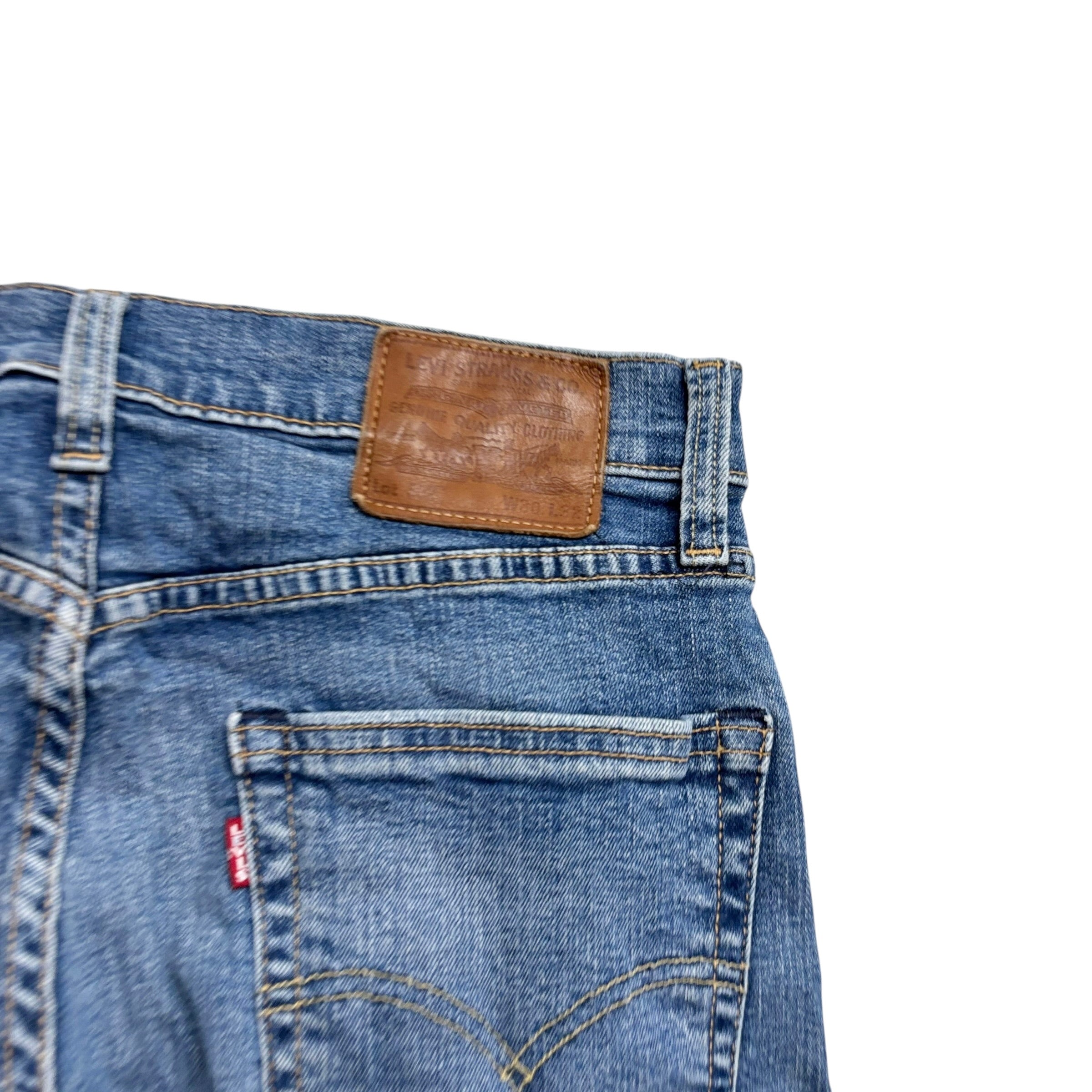Levis 502 Jeans W30 L31 Mens Mid Blue Regular Tapered Fit Stretch Denim (E)