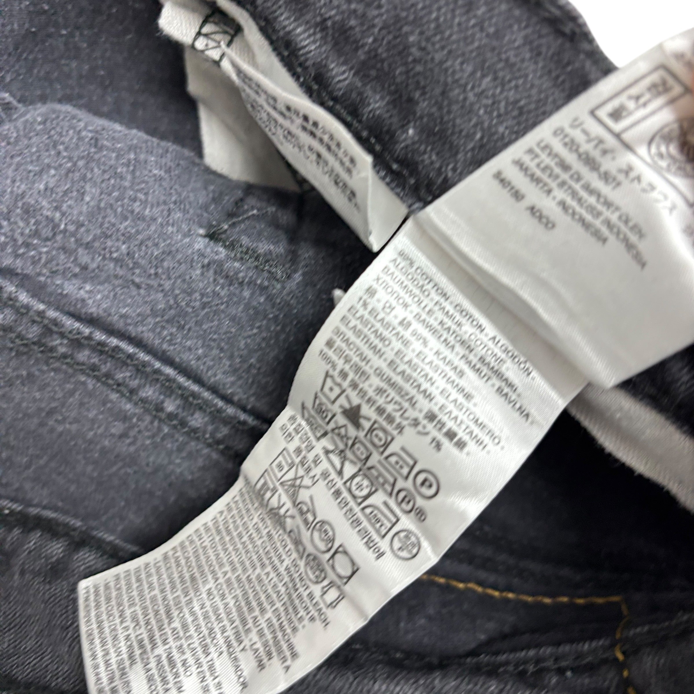 Levis 514 Jeans W34 L32 Mens Black Regular Straight Fit Stretch Denim