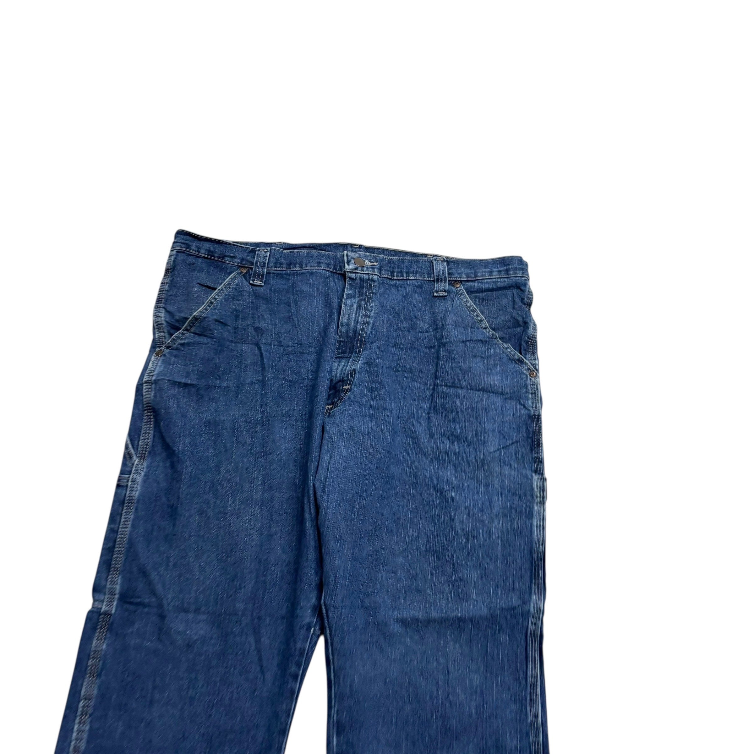 Wrangler Carpenter Jeans W40 L30 Mens Dark Blue Relaxed Straight Fit Stretch