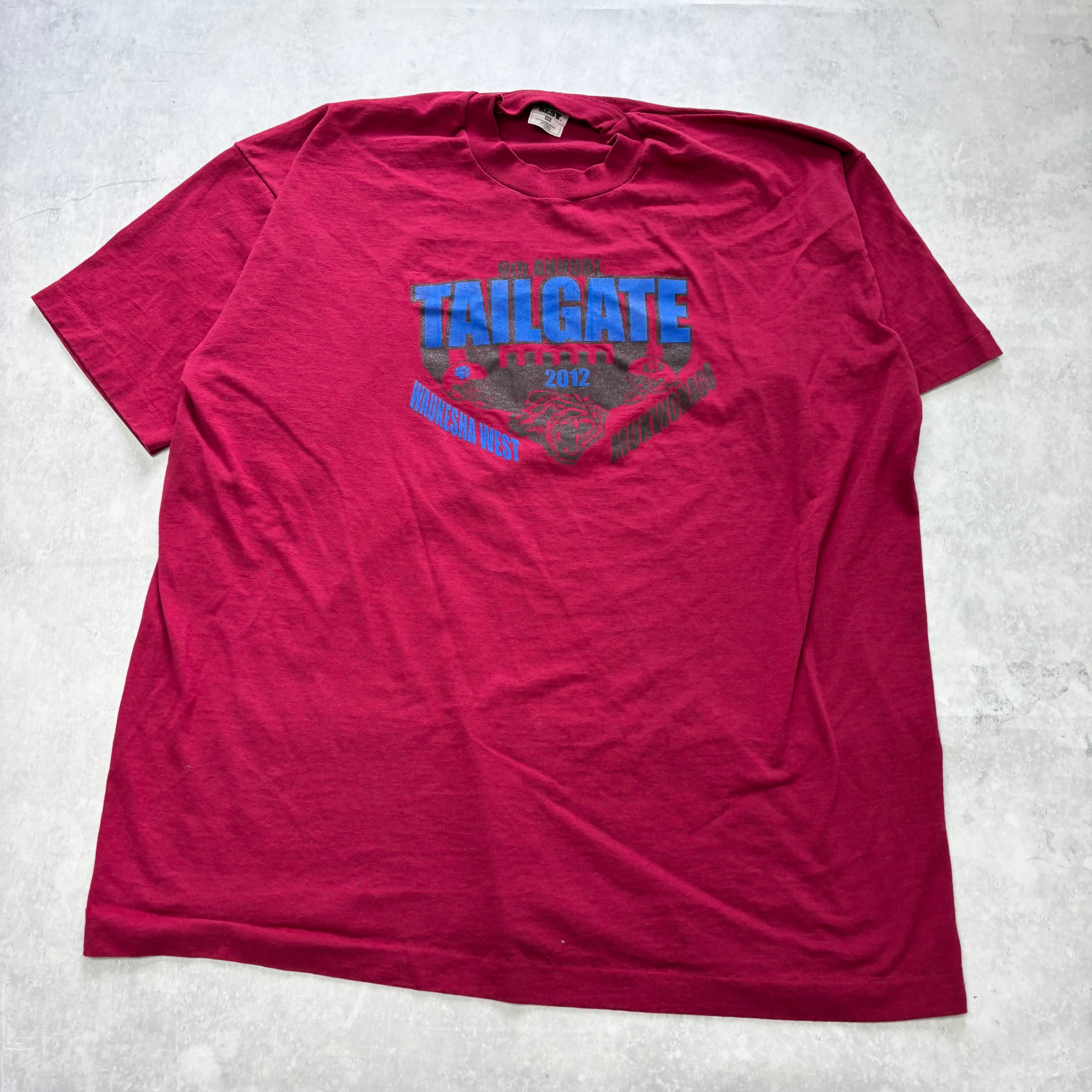 T Shirt Mens XXL Burgundy Single Stitch Graphic Print 00s USA