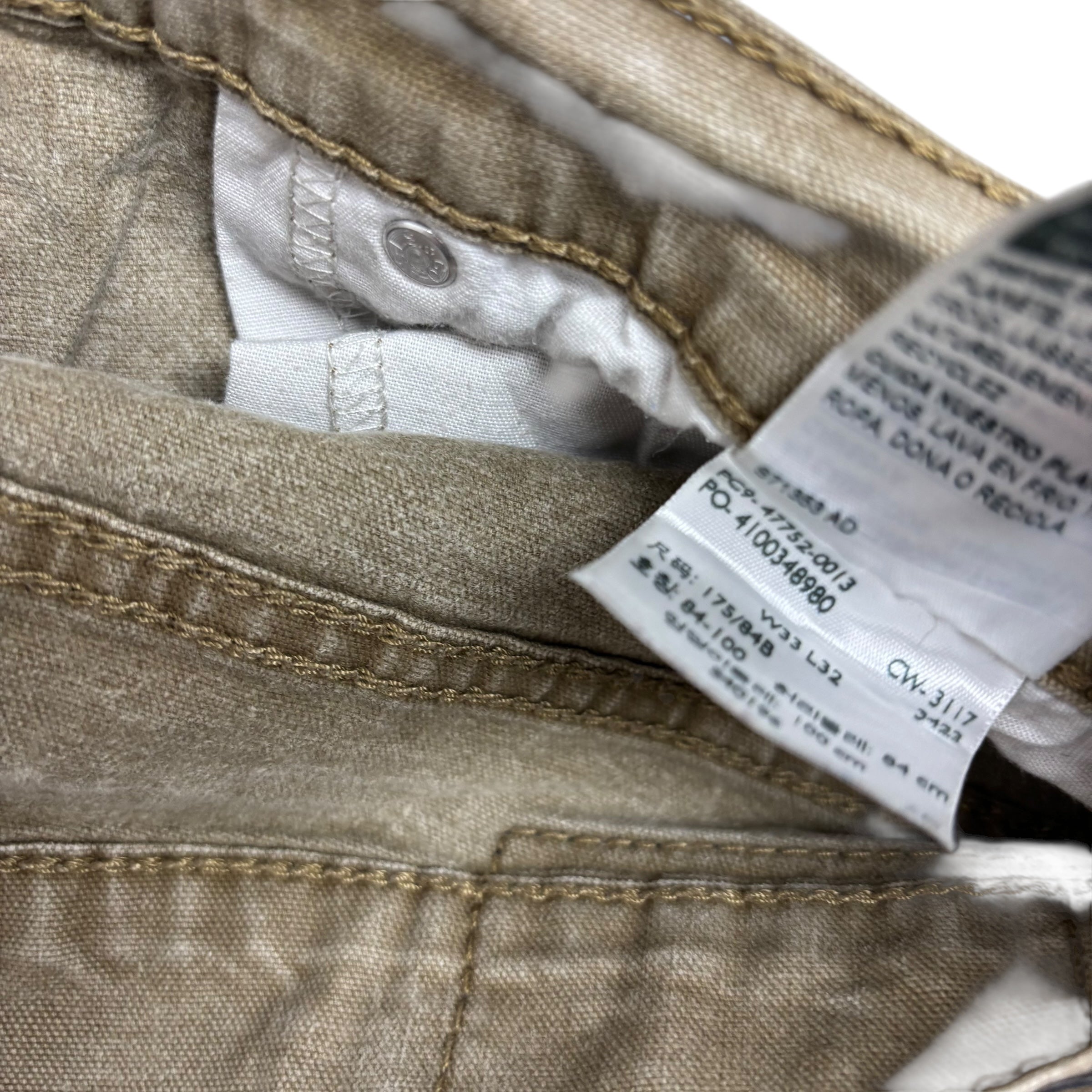 Levis Denizen Jeans W33 L31 Mens Brown Slim Straight Fit Stretch