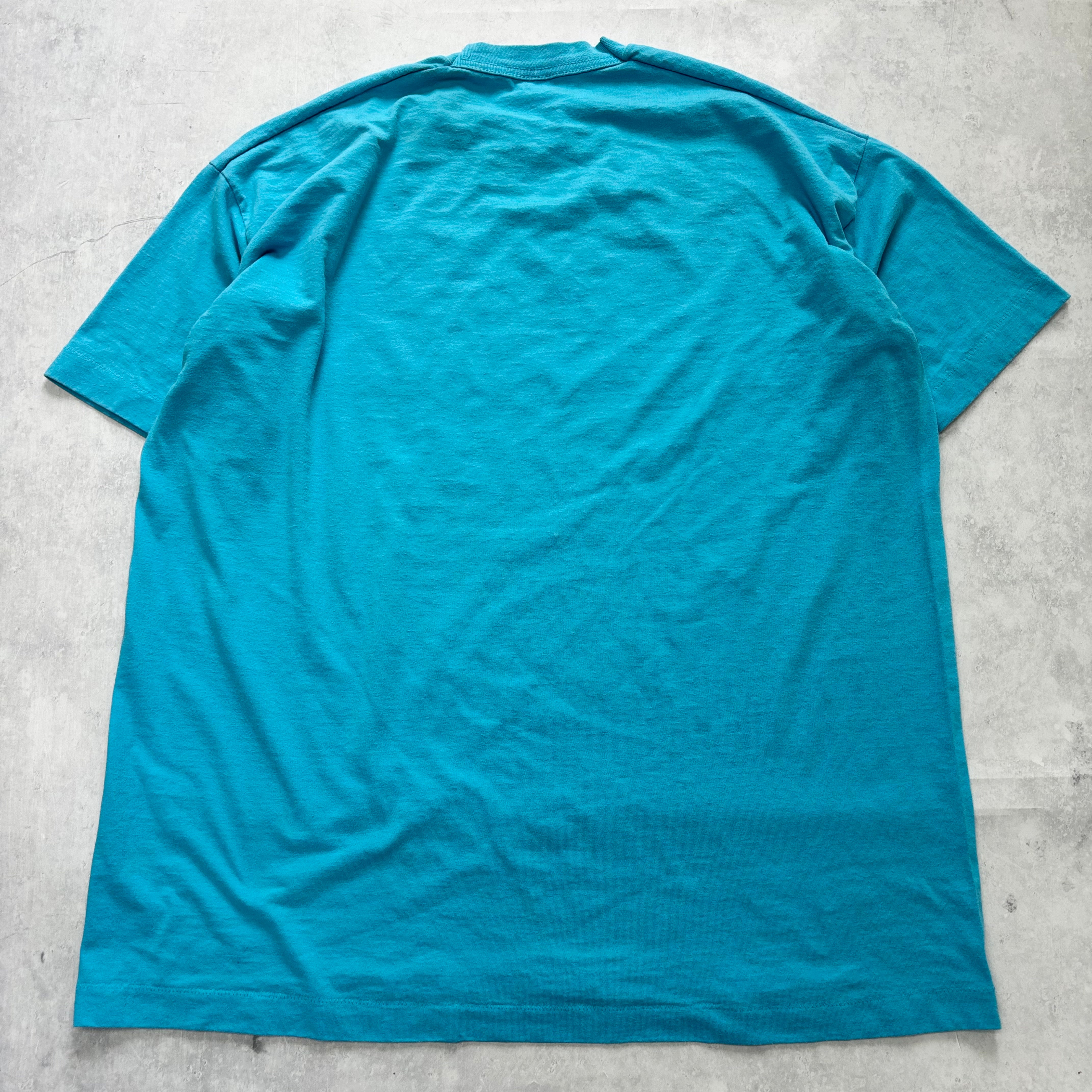 Vintage T Shirt Mens XXL Blue Single Stitch Graphic Print 90s USA