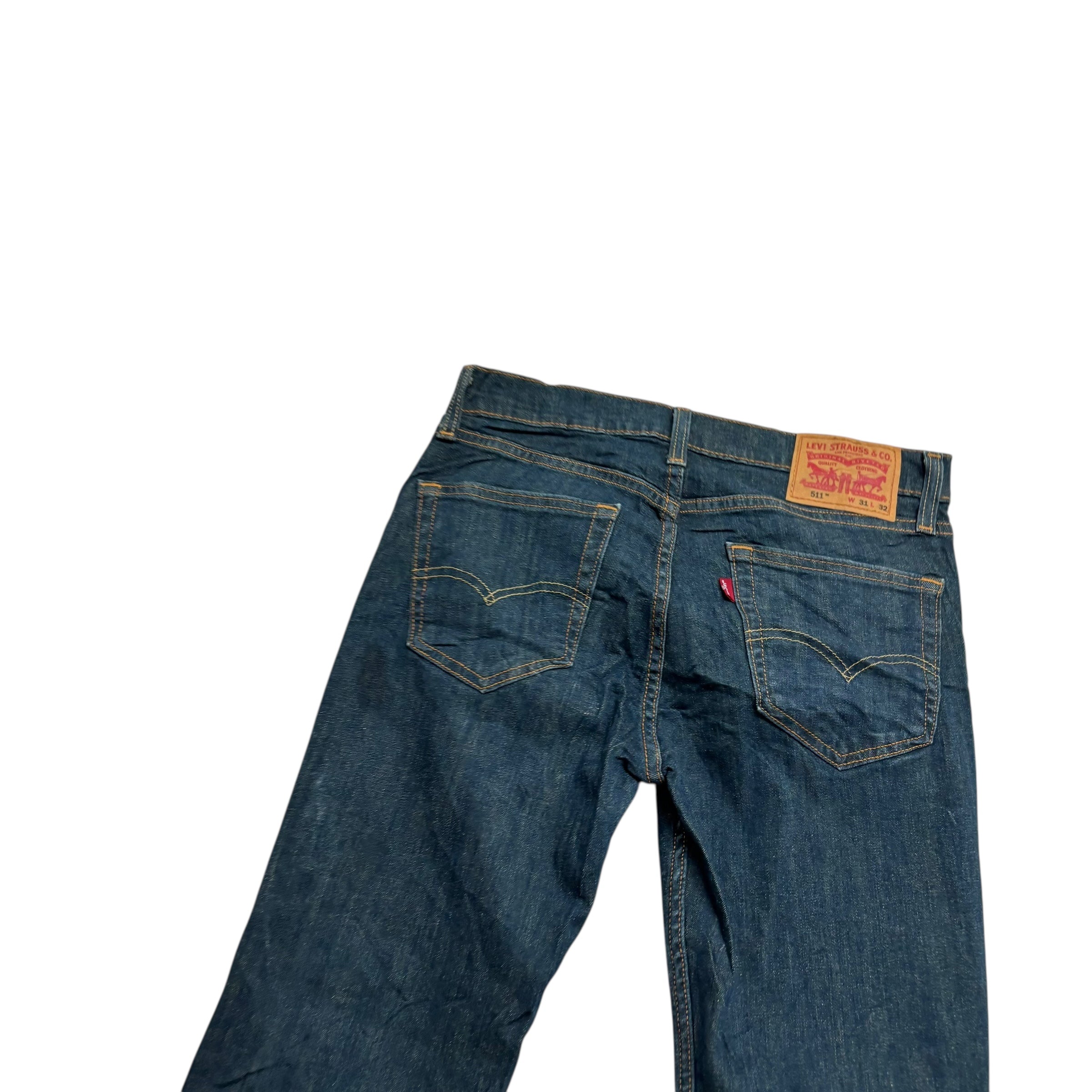 Levis 511 Jeans W31 L32 Mens Dark Blue Slim Fit Stretch Denim (E)