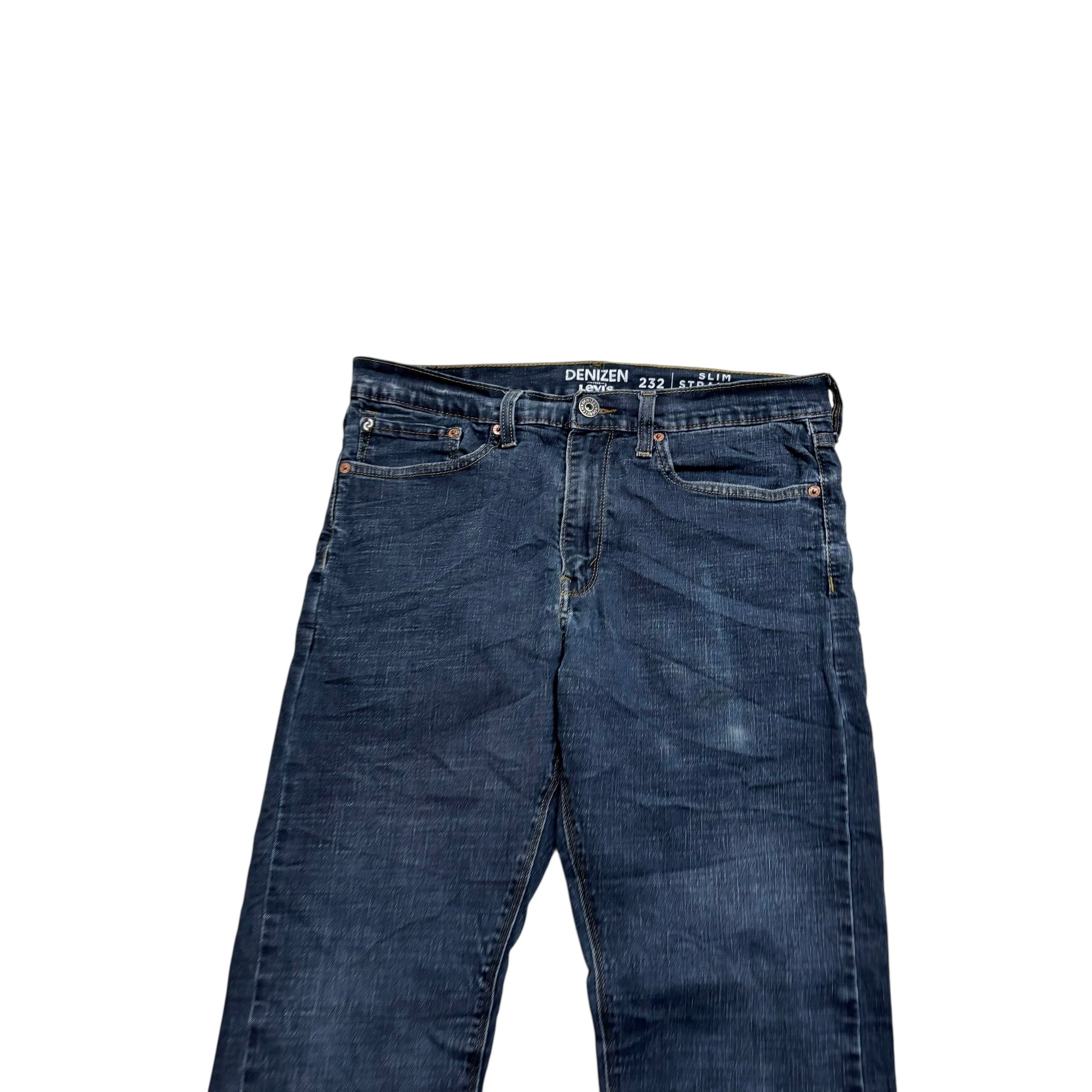 Levis Denizen Jeans W33 L32 Mens Dark Blue Slim Straight Fit Stretch Denim