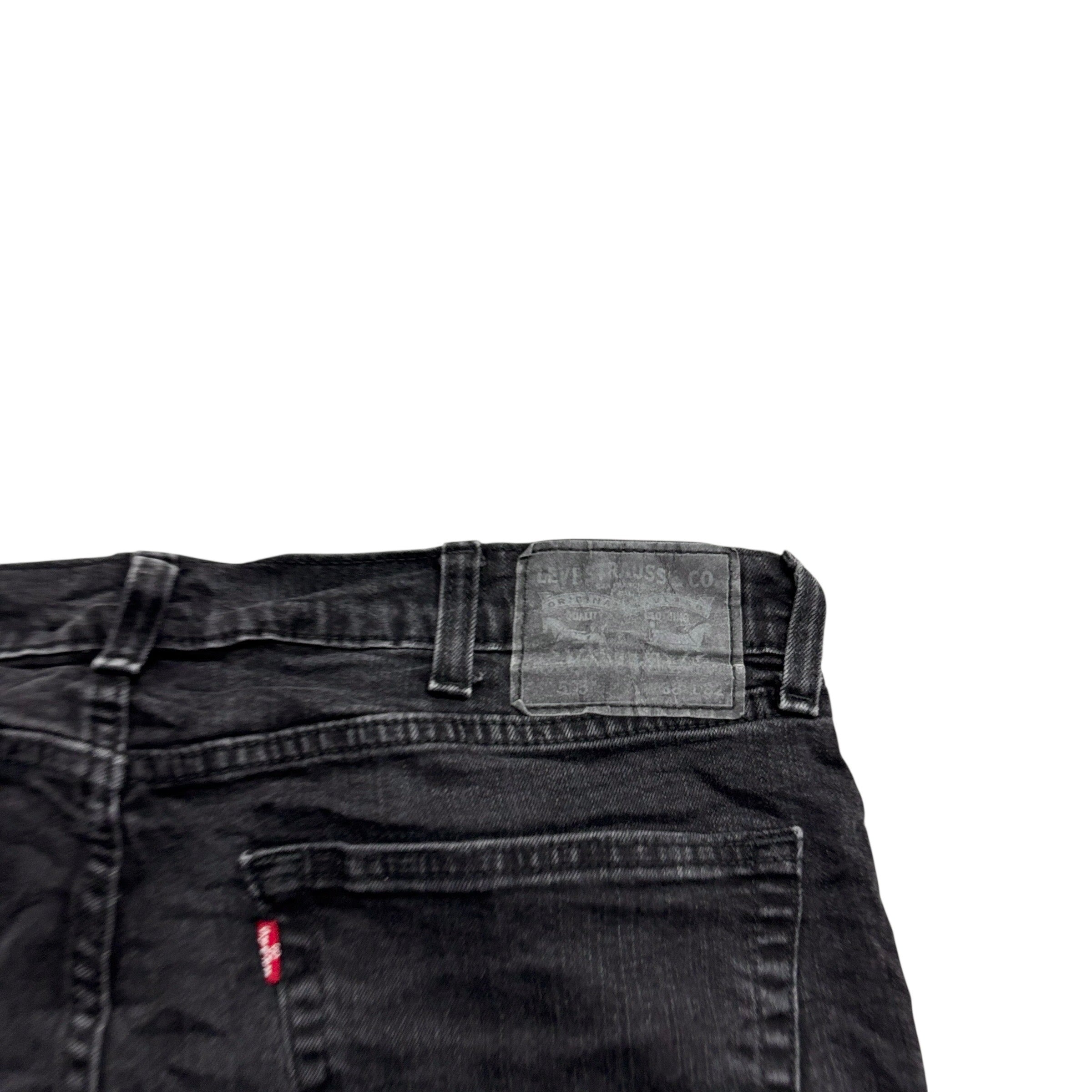 Levis 505 Jeans W38 L31 Mens Black Regular Straight Fit Stretch Denim (E)