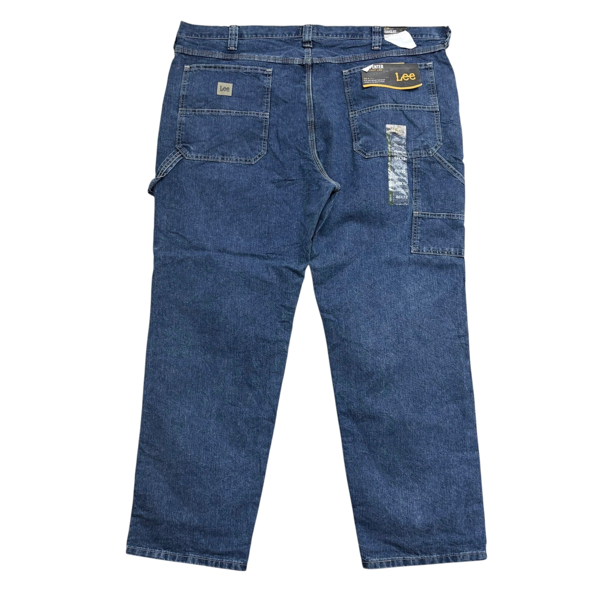 Lee Carpenter Jeans W46 L32 Mens Mid Blue Baggy Relaxed Straight Fit Denim (E)