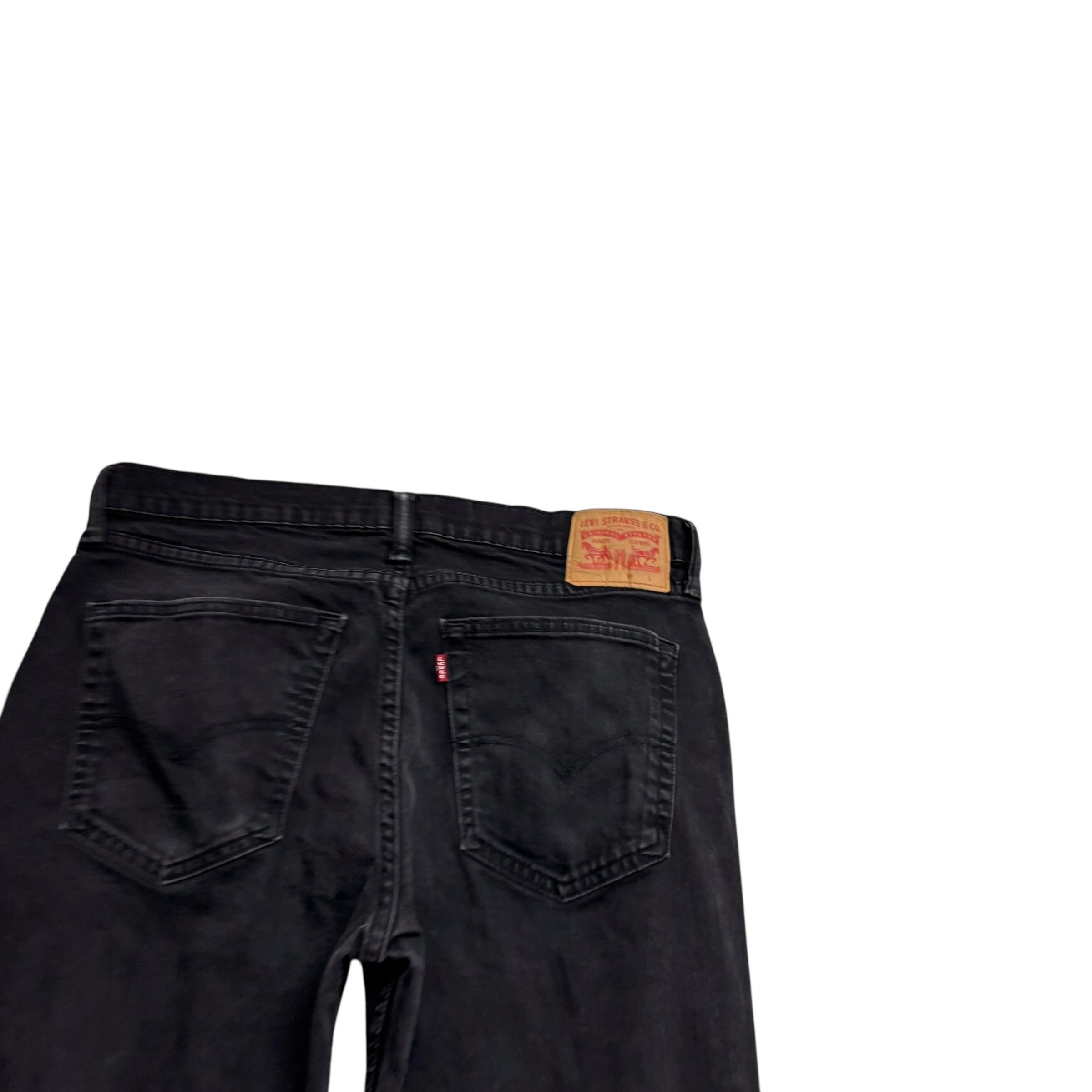 Levis 514 Jeans W34 L38 Mens Black Regular Straight Fit Stretch Denim