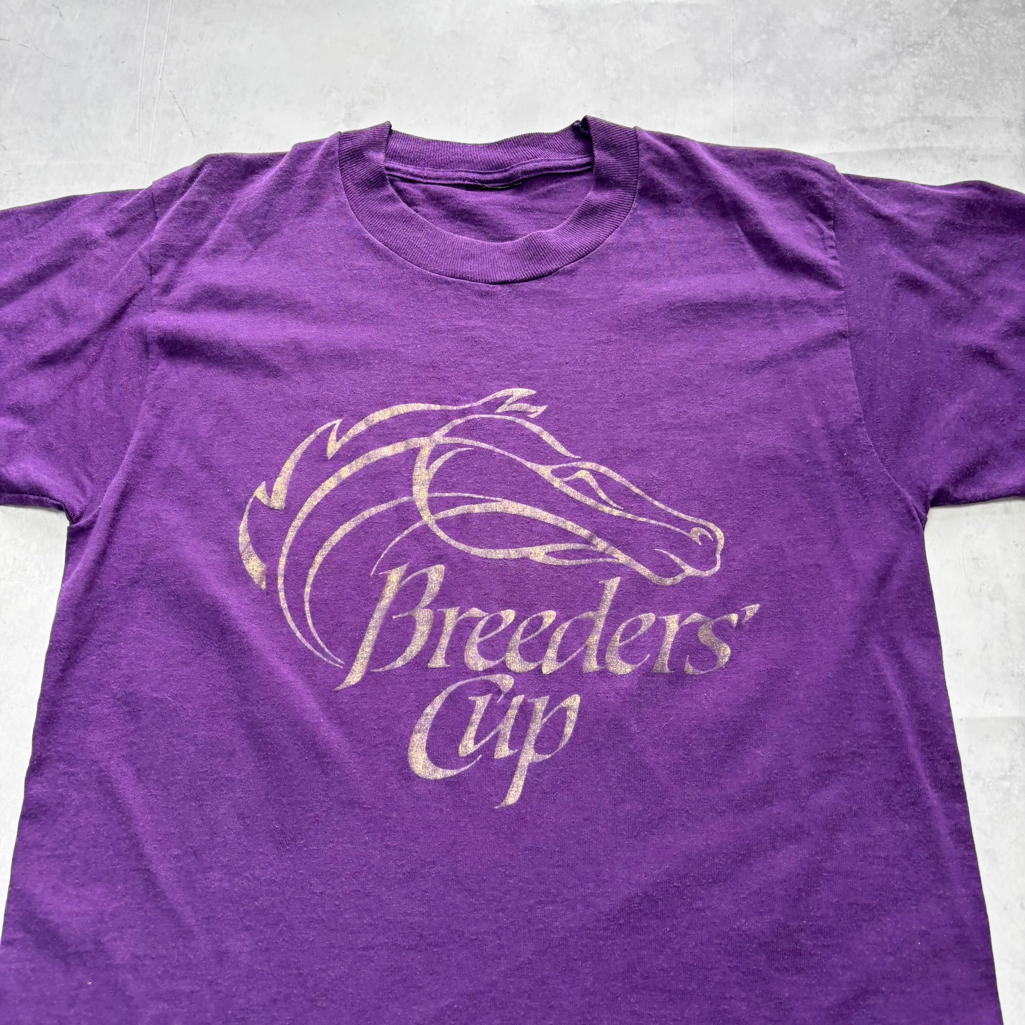 Vintage T Shirt Mens Small Purple Single Stitch Graphic Print 90s Horses (E)