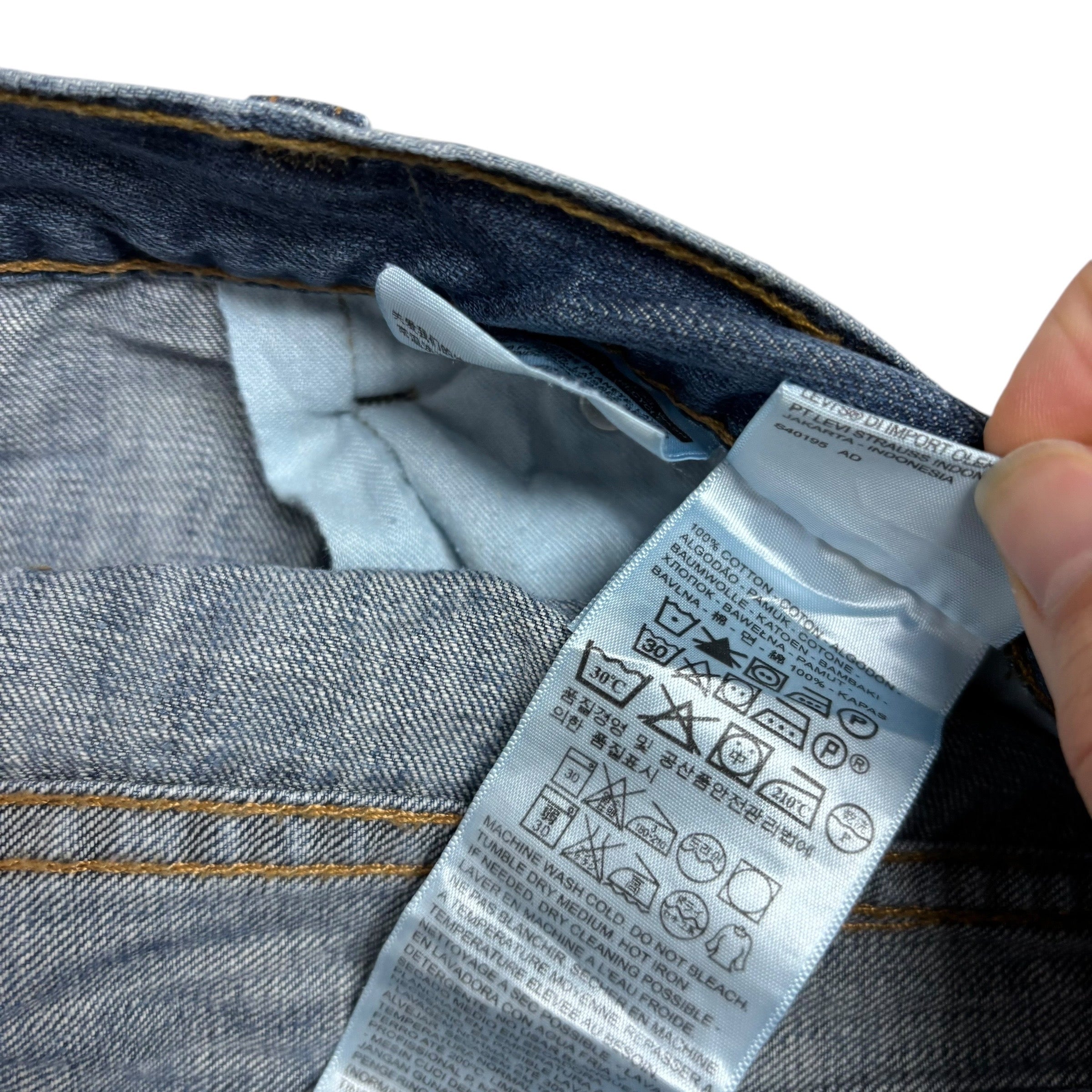 Levis 505 Jeans W40 L32 Mens Mid Blue Regular Straight Fit Denim (E)