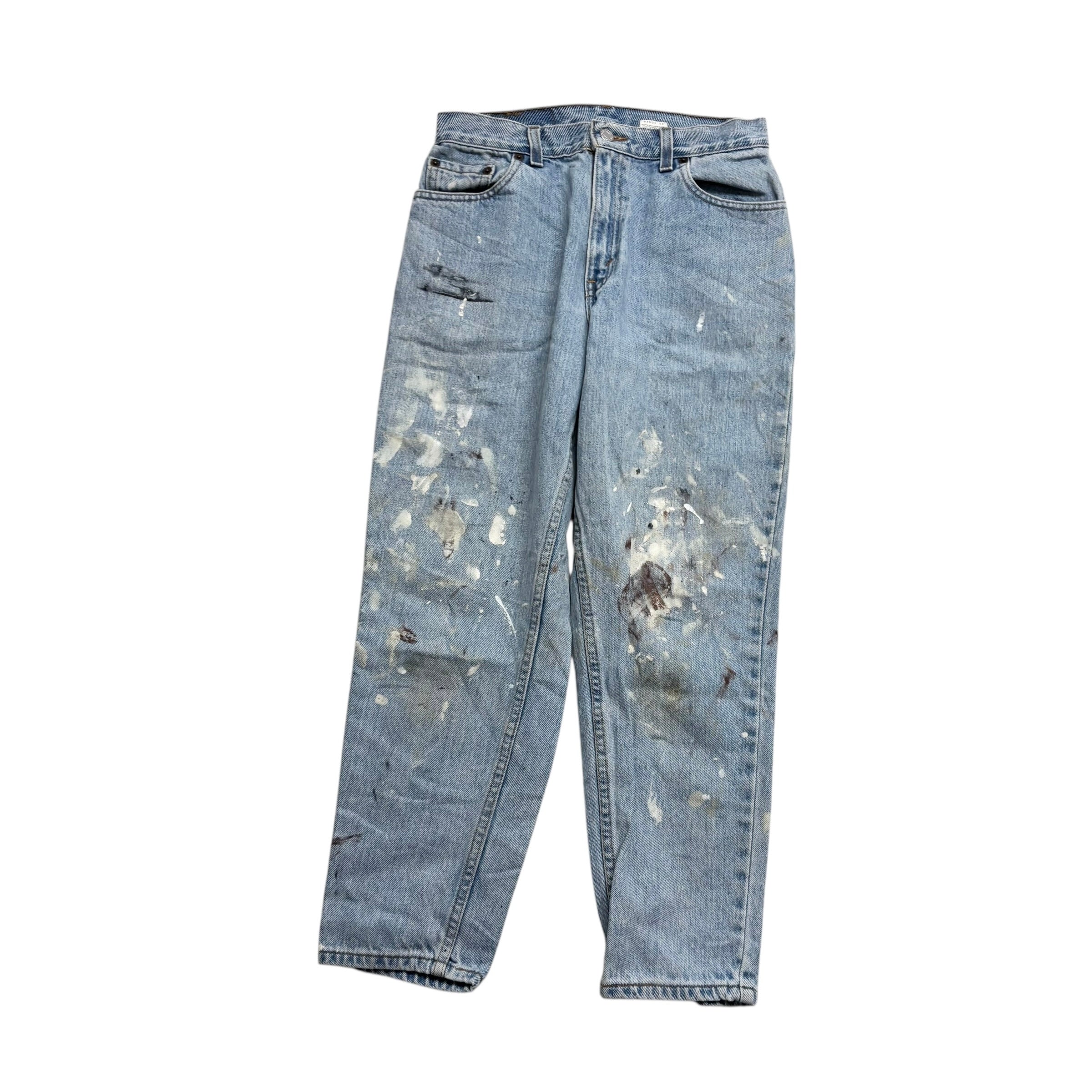 Levis 550 Jeans W26 L28 Womens Light Blue Relaxed Taper Mom Vintage USA Made (F)