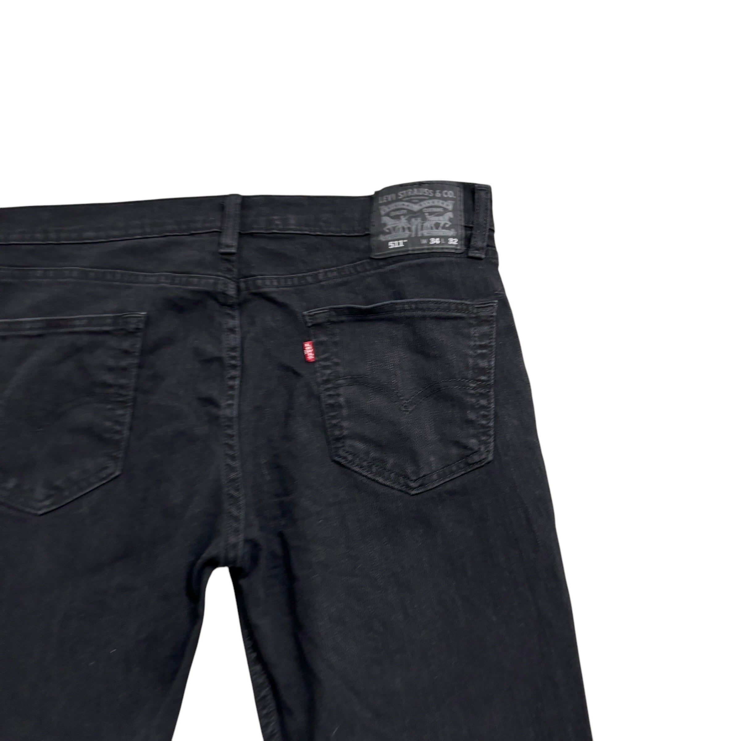 Levis 511 Jeans W36 L32 Mens Black Slim Fit Stretch Denim (E)
