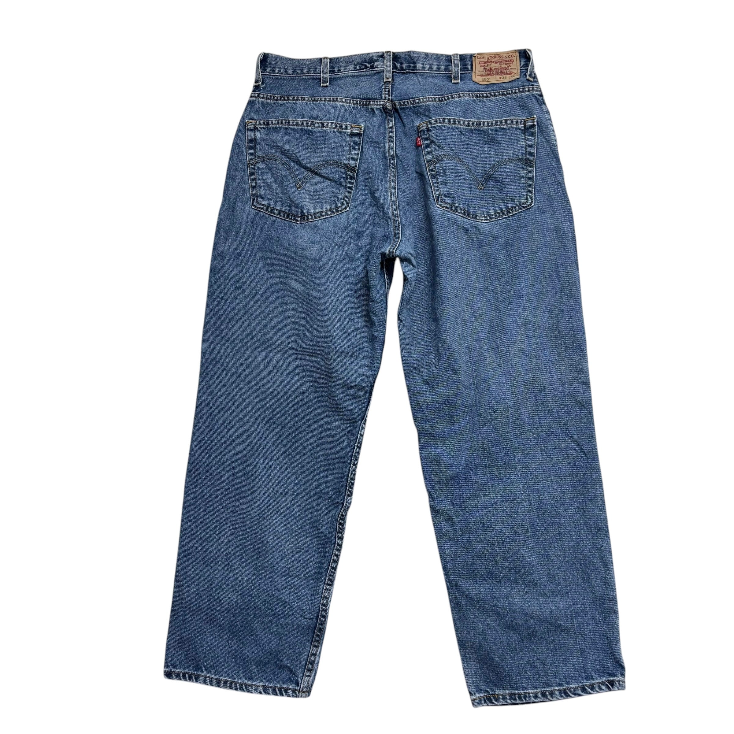 Levis 550 Jeans W38 L29 Mens Mid Blue Baggy Relaxed Straight Fit Vintage (E)
