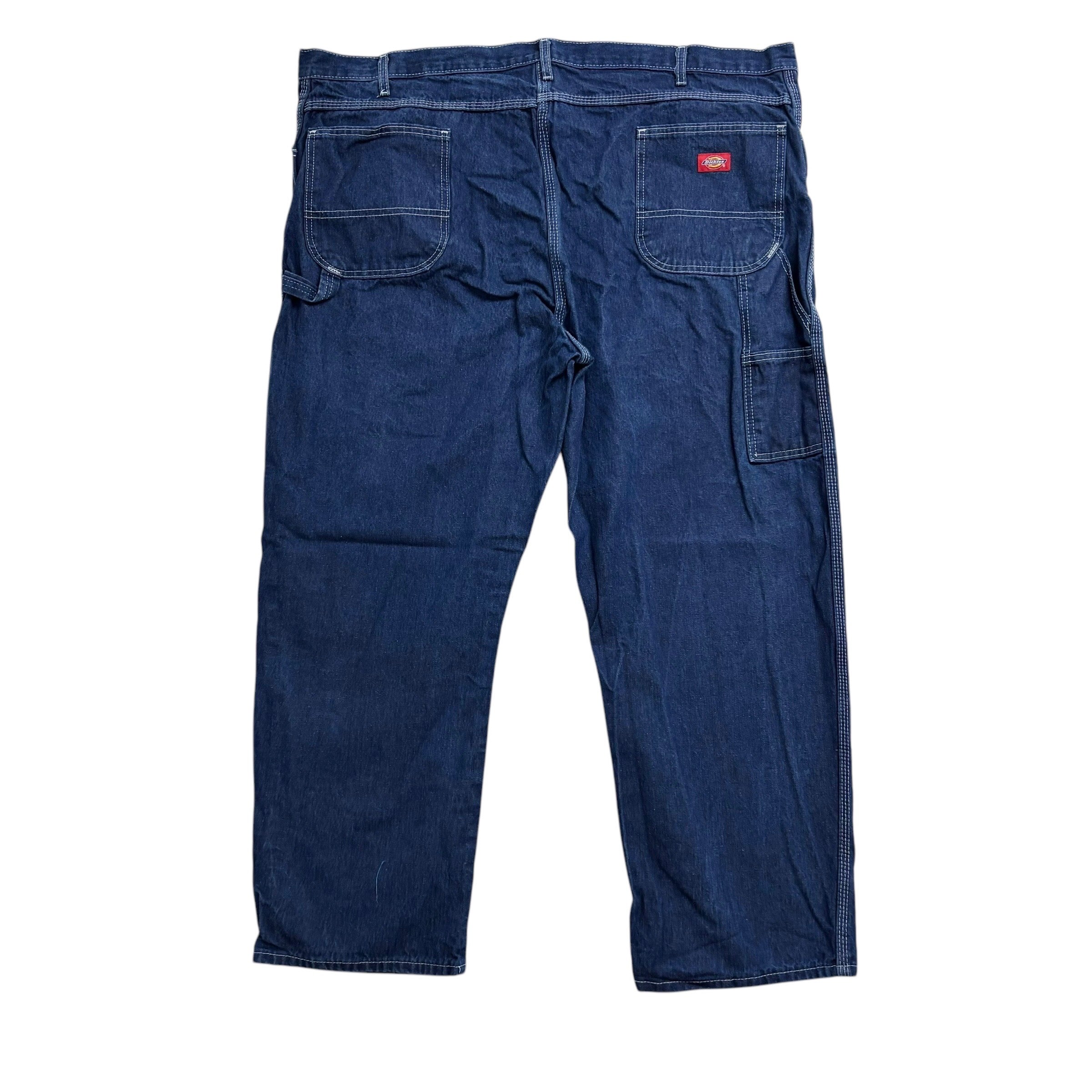 Dickies Carpenter Jeans W48 L30 Mens Dark Blue Relaxed Straight Fit Pants (E)