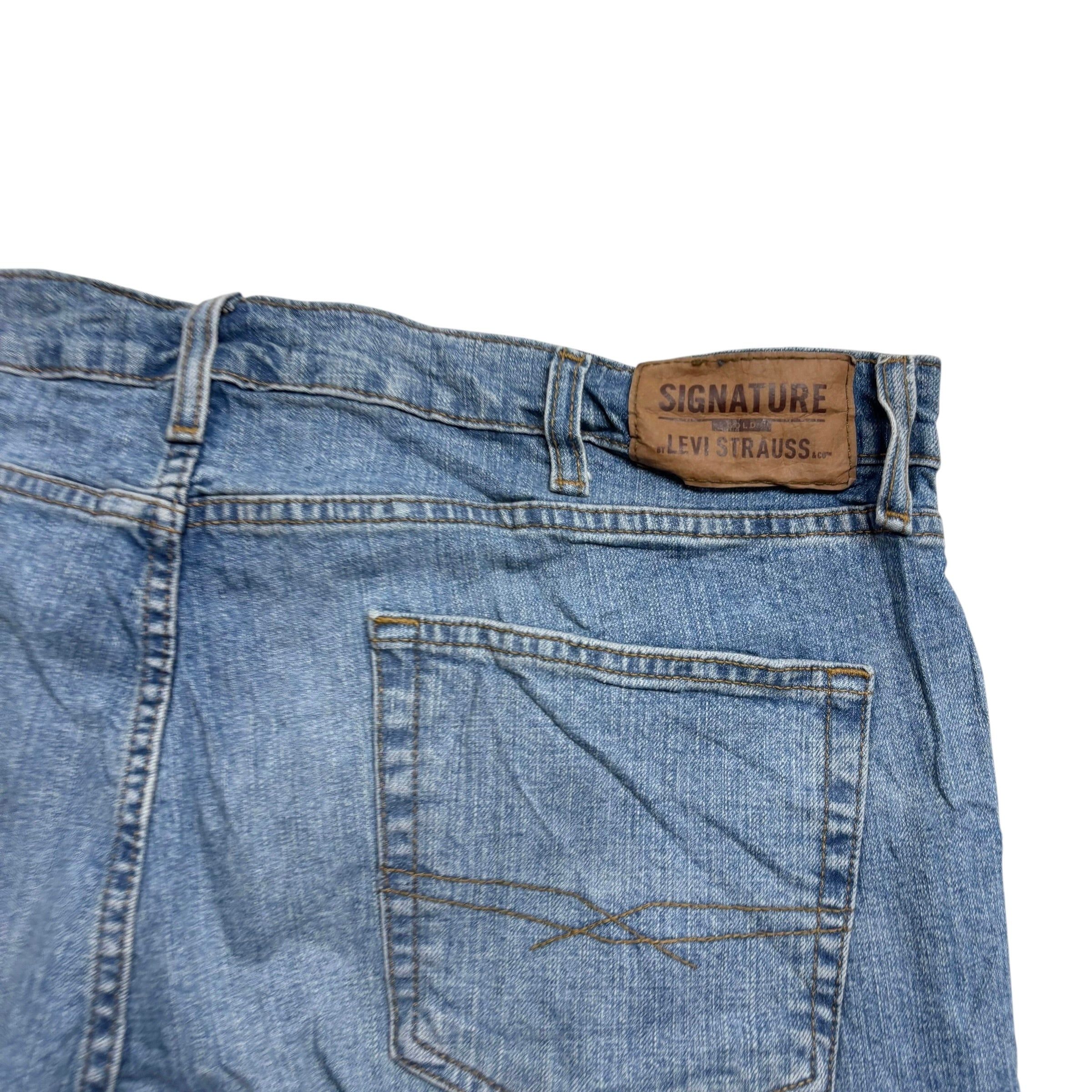 Levis Signature Jeans W40 L30 Mens Light Blue Regular Straight Fit Stretch (E)