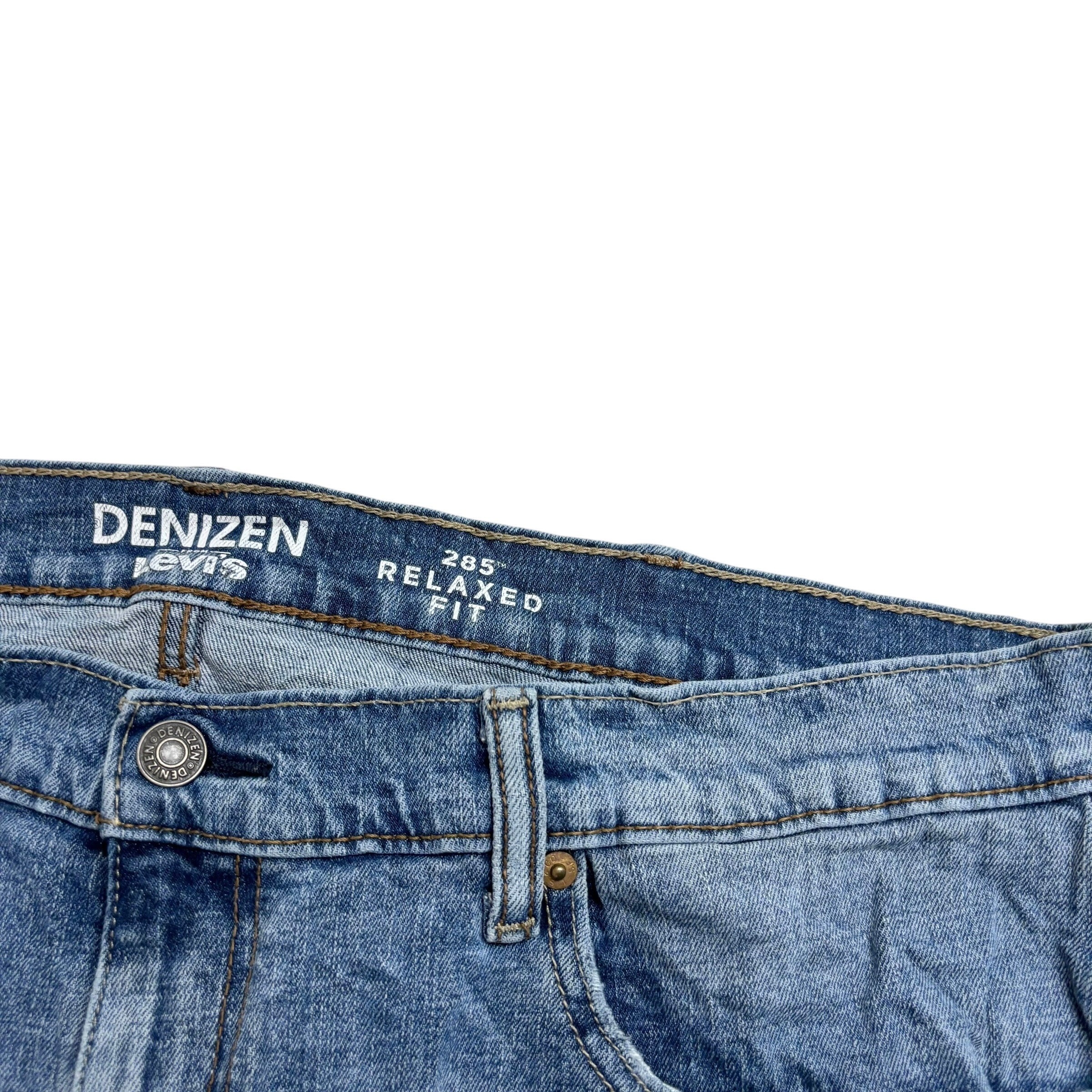 Levis Denizen Jeans W40 L30 Mens Mid Blue Relaxed Straight Fit Stretch Denim