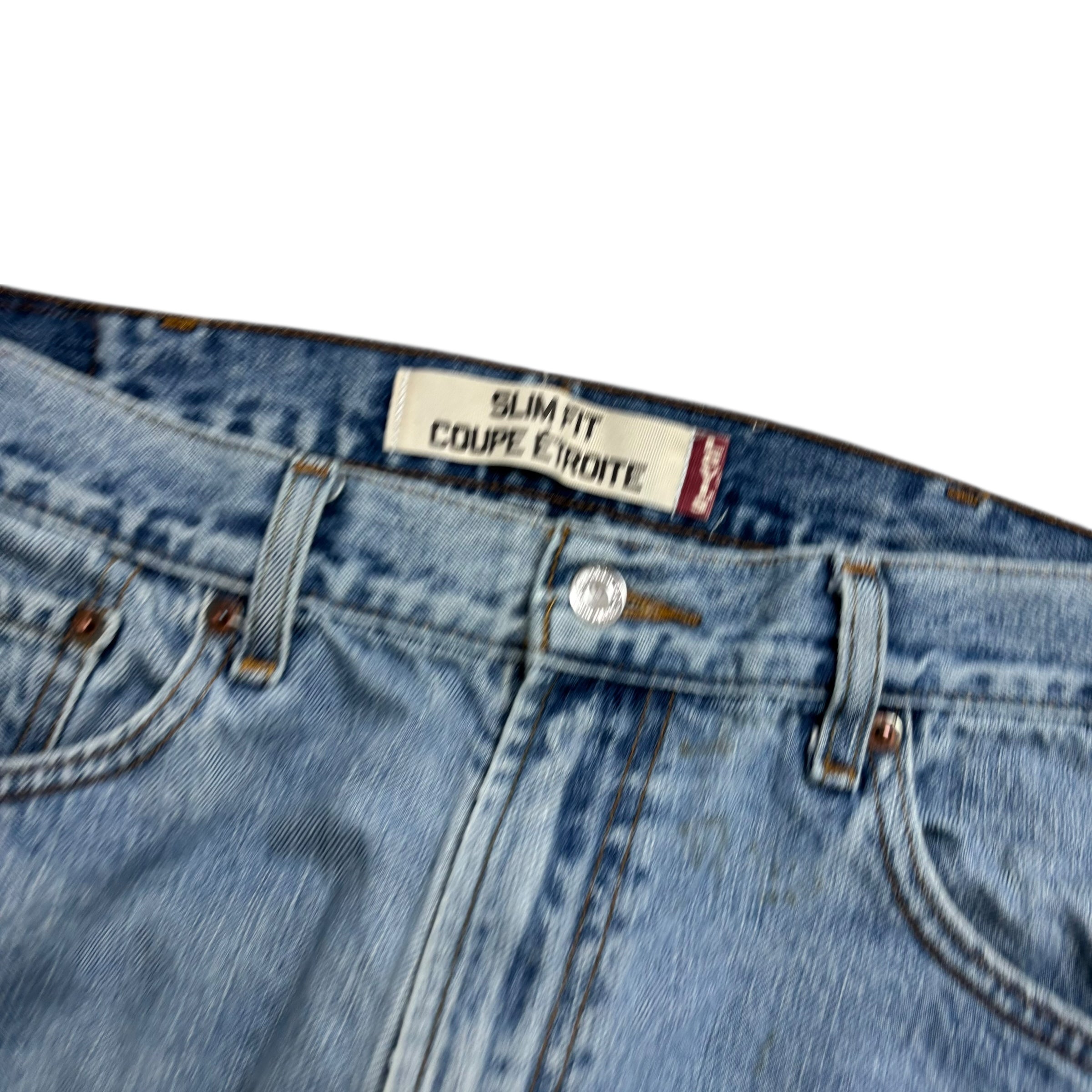 Levis 516 Jeans W34 L27 Mens Light Blue Regular Straight Fit Vintage Denim (E)