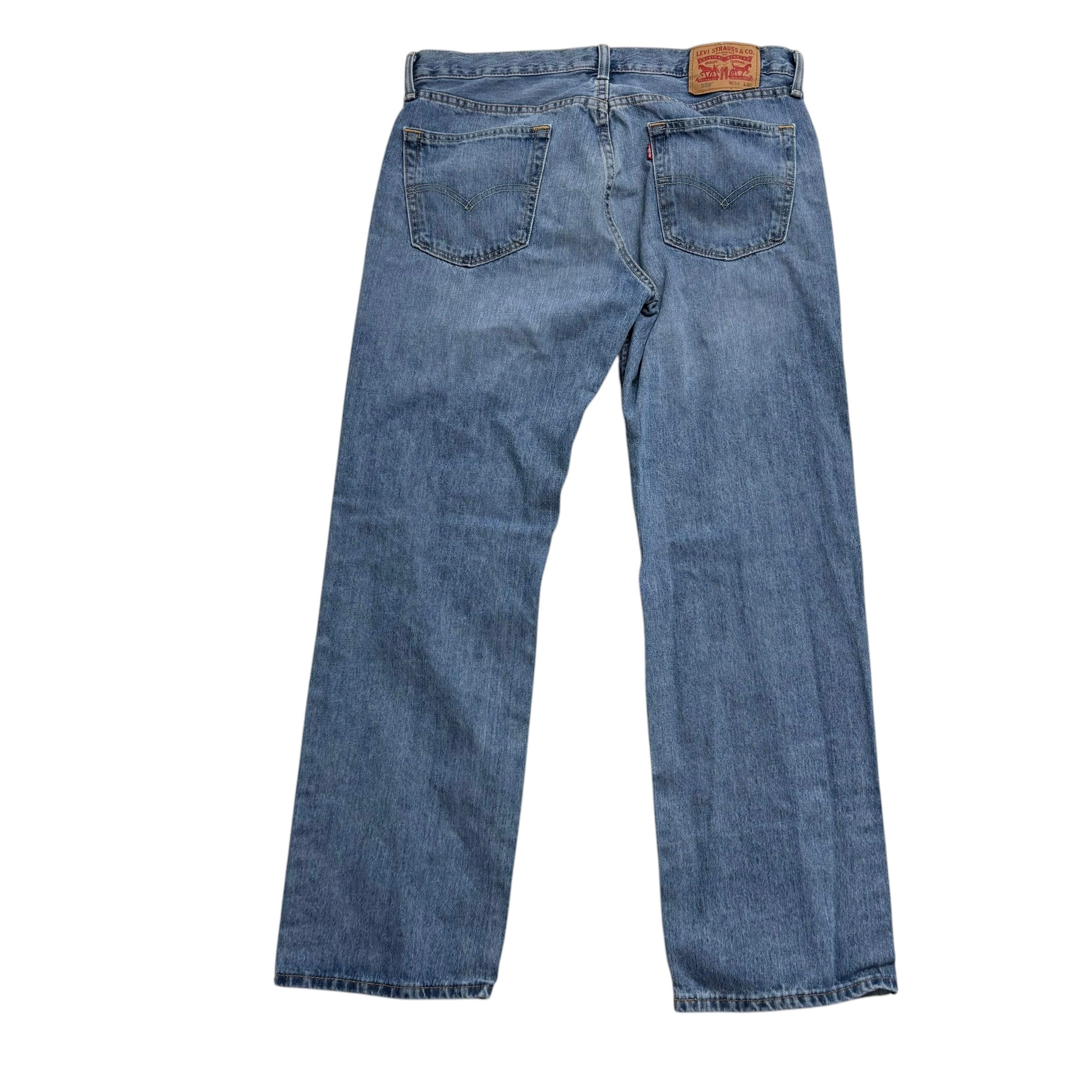 Levis 559 Jeans W34 L30 Mens Light Blue Baggy Relaxed Straight Fit Denim
