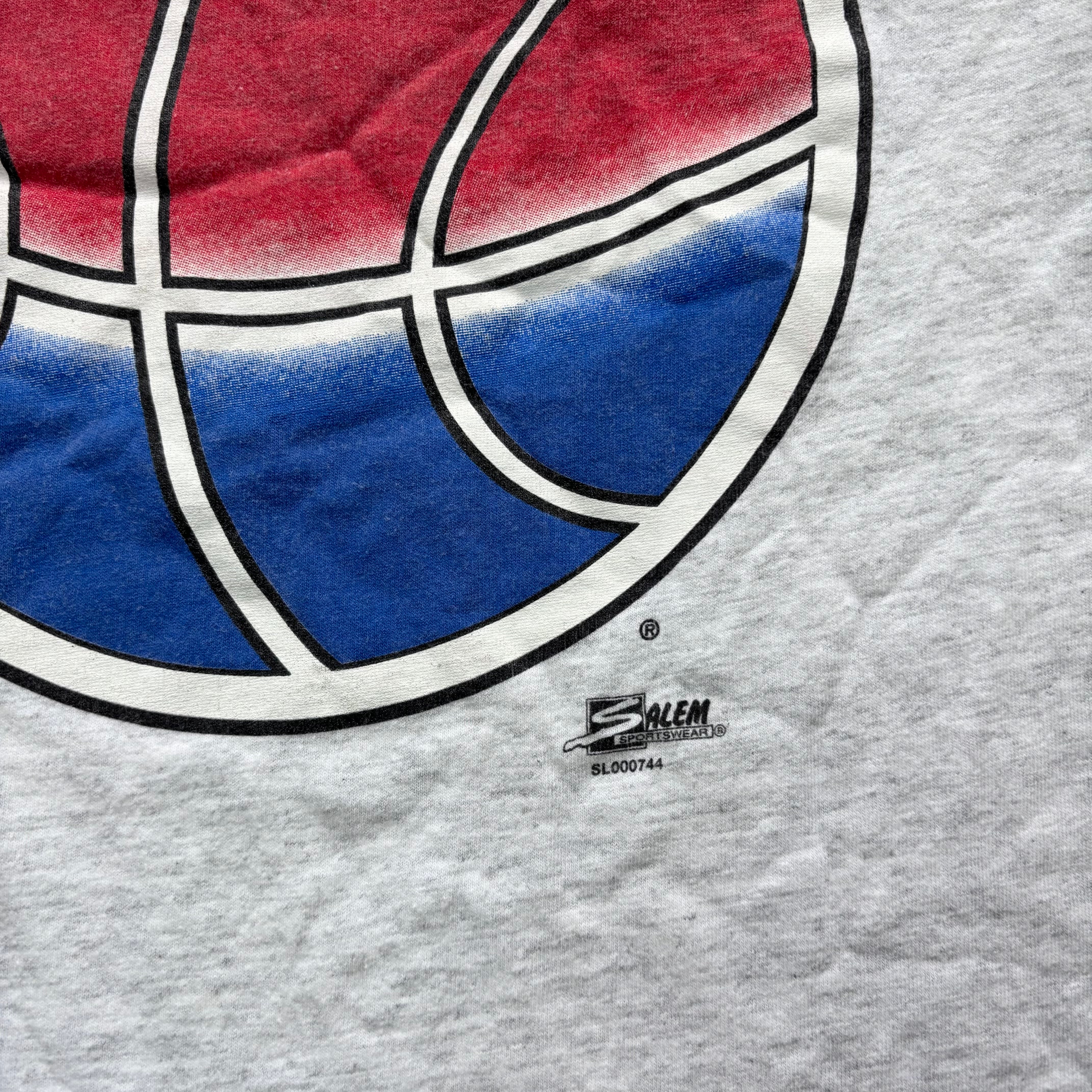 Vintage T Shirt Mens XL Grey Single Stitch Graphic Print 90s Nets Basketball (F)
