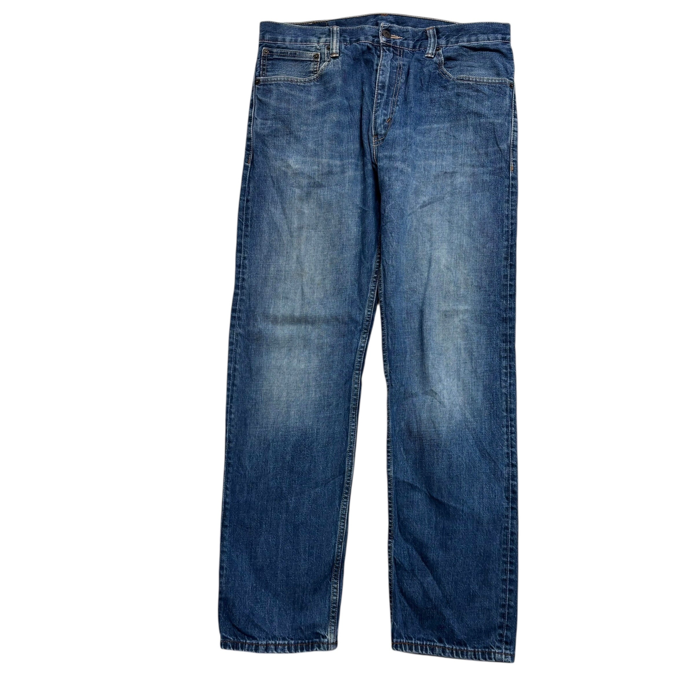 Levis 521 Jeans W36 L32 Mens Mid Blue Slim Tapered Fit Vintage Denim