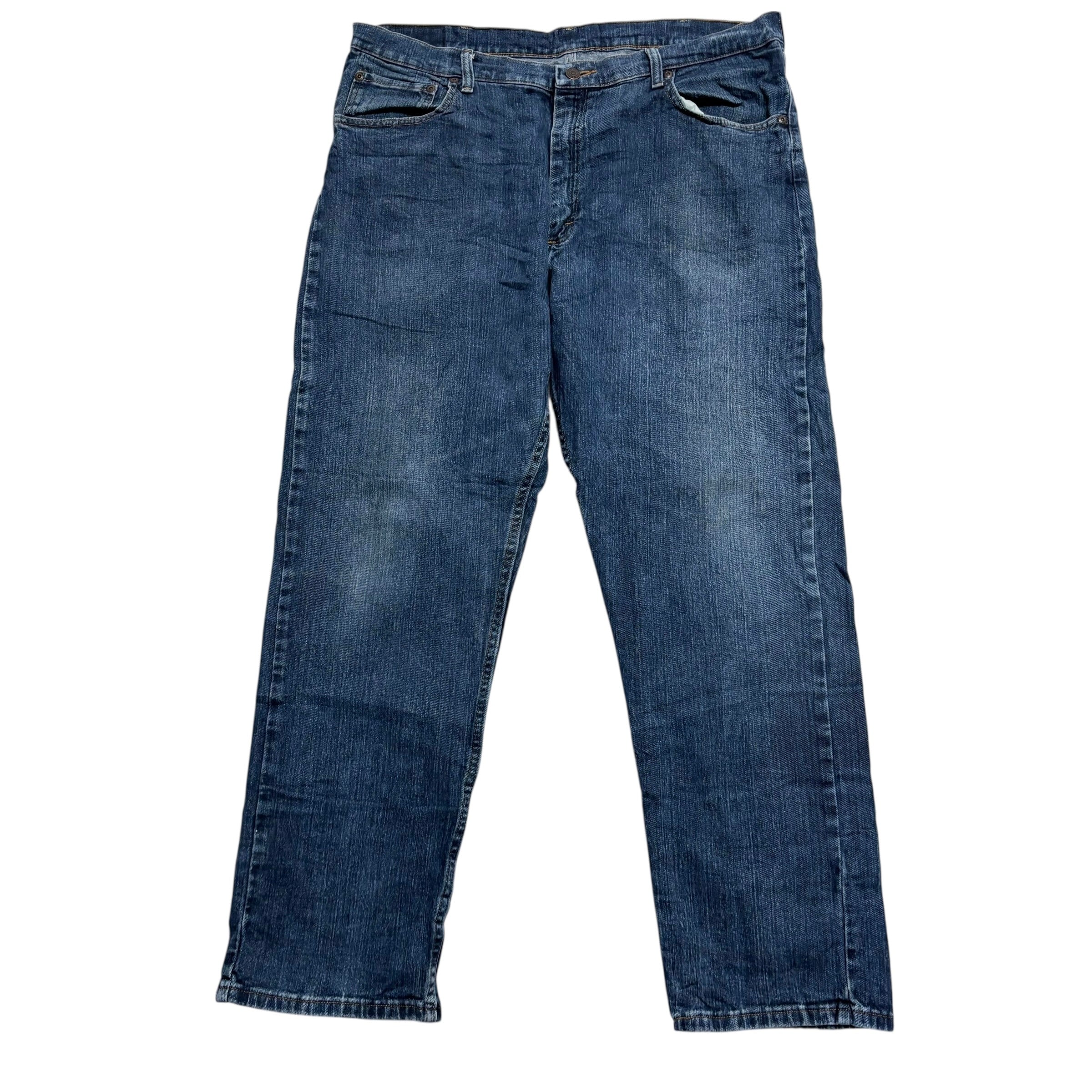 Wrangler Jeans W38 L30 Mens Dark Blue Relaxed Straight Fit Stretch Denim