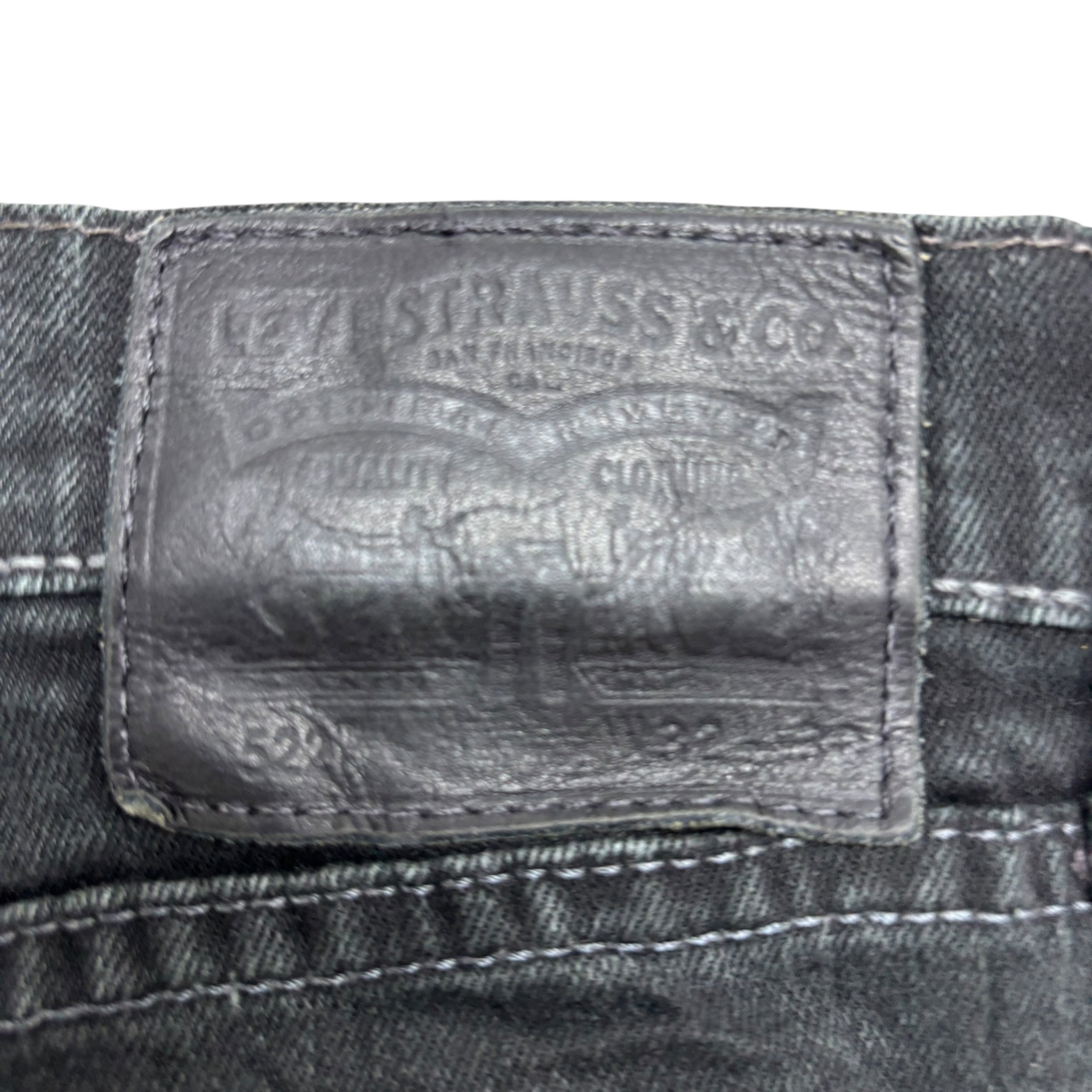 Levis 522 Jeans W32 L29 Mens Black Slim Tapered Fit Stretch Denim