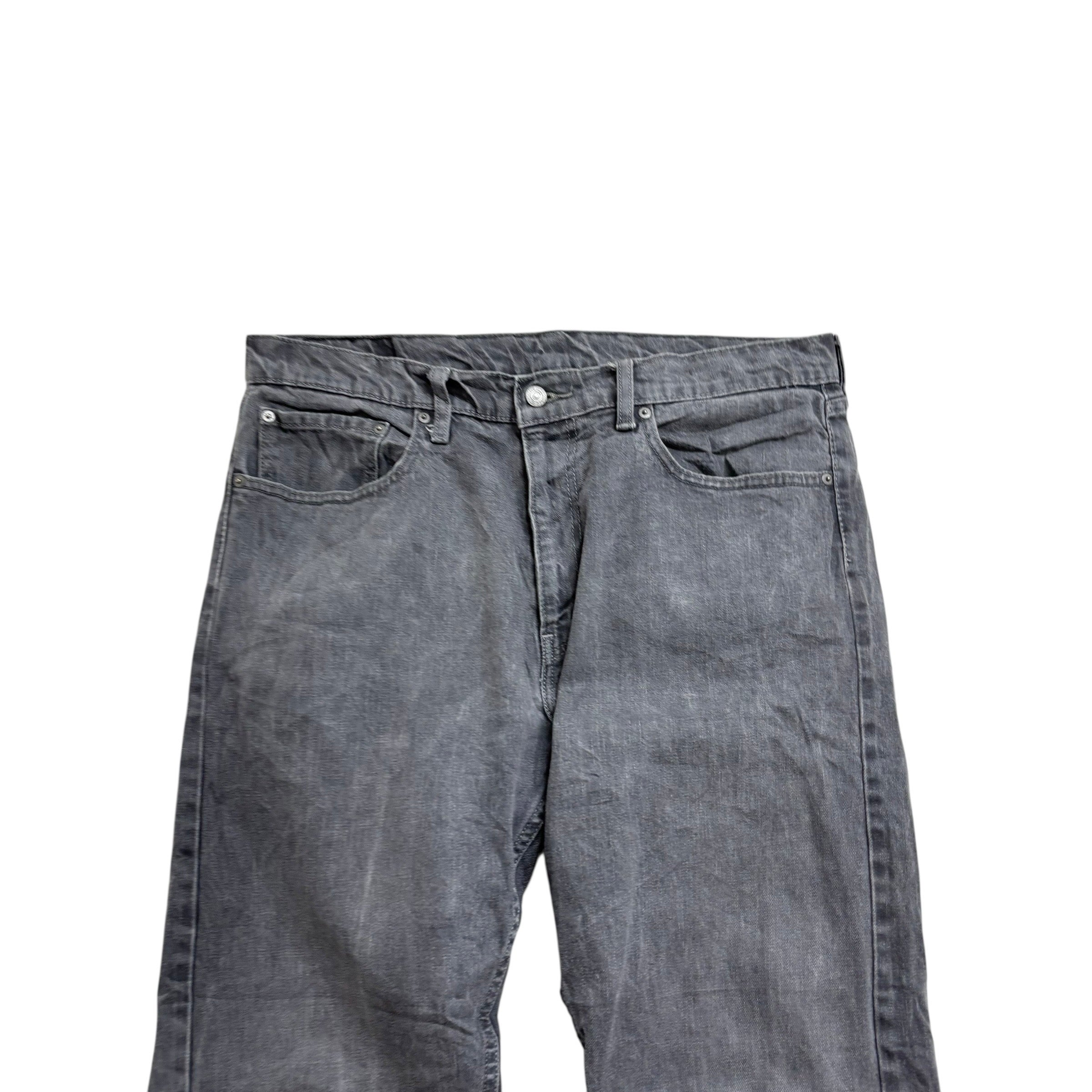 Levis 505 Jeans W36 L30 Mens Grey Regular Straight Fit Stretch Denim (E)