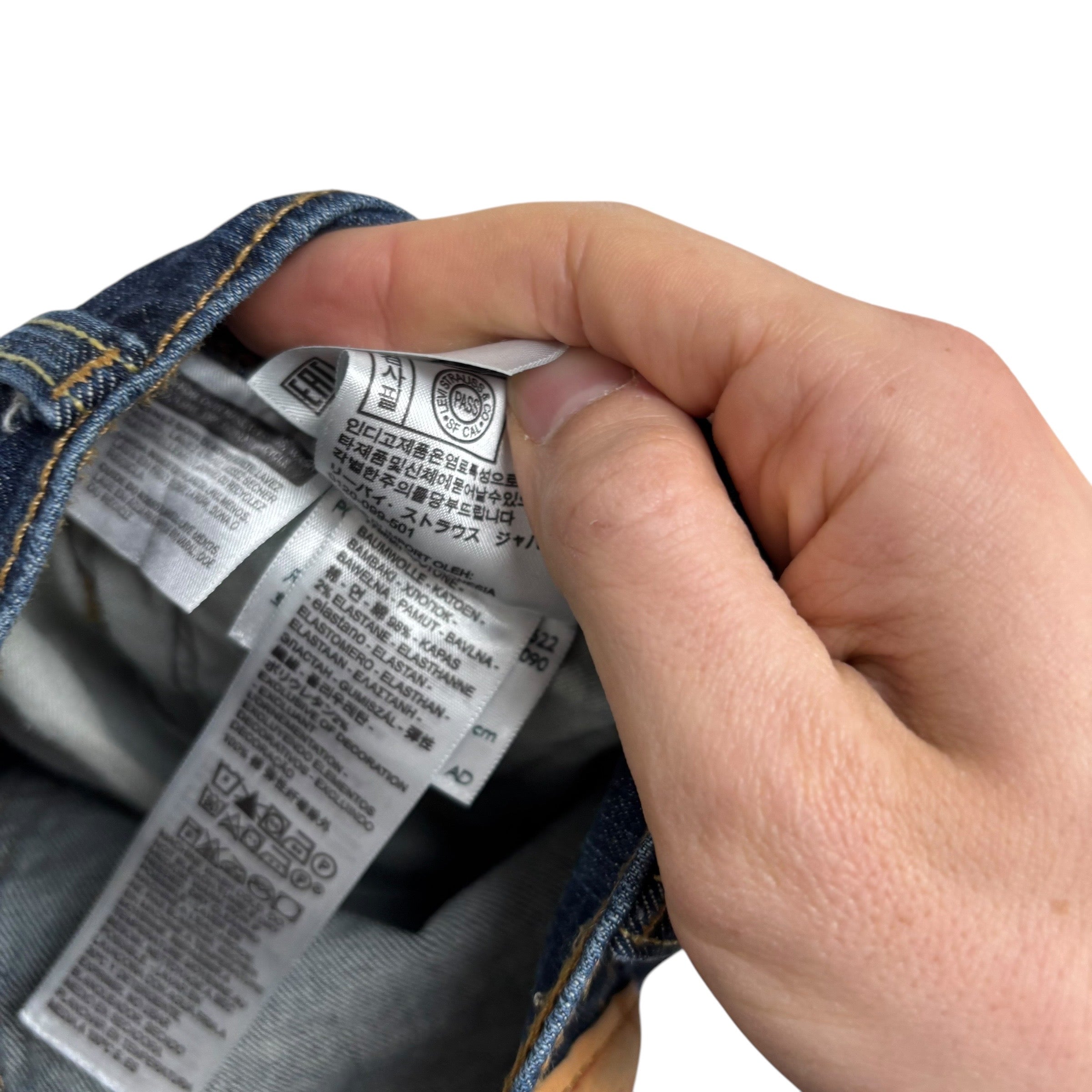 Levis 514 Jeans W30 L30 Mens Dark Blue Regular Straight Fit Stretch Denim (E)