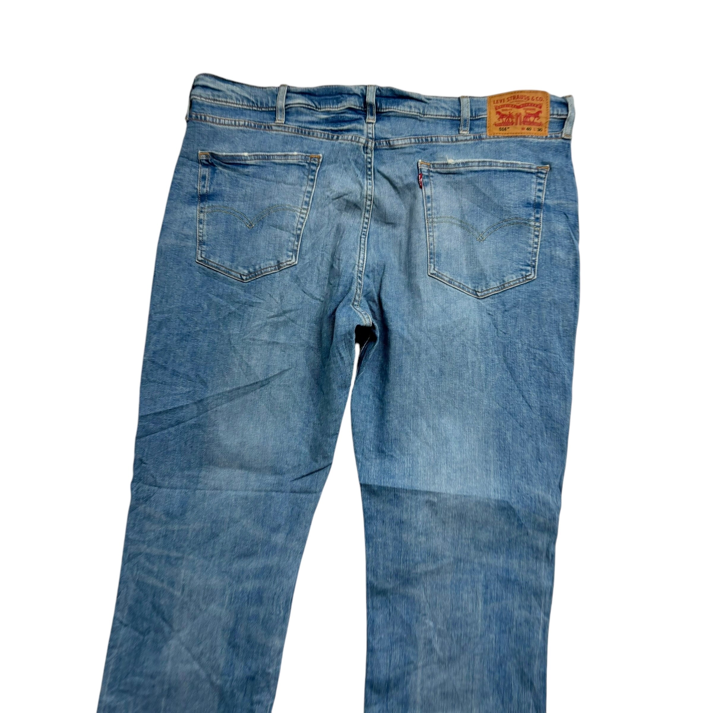 Levis 514 Jeans W40 L30 Mens Light Blue Regular Straight Fit Stretch Denim
