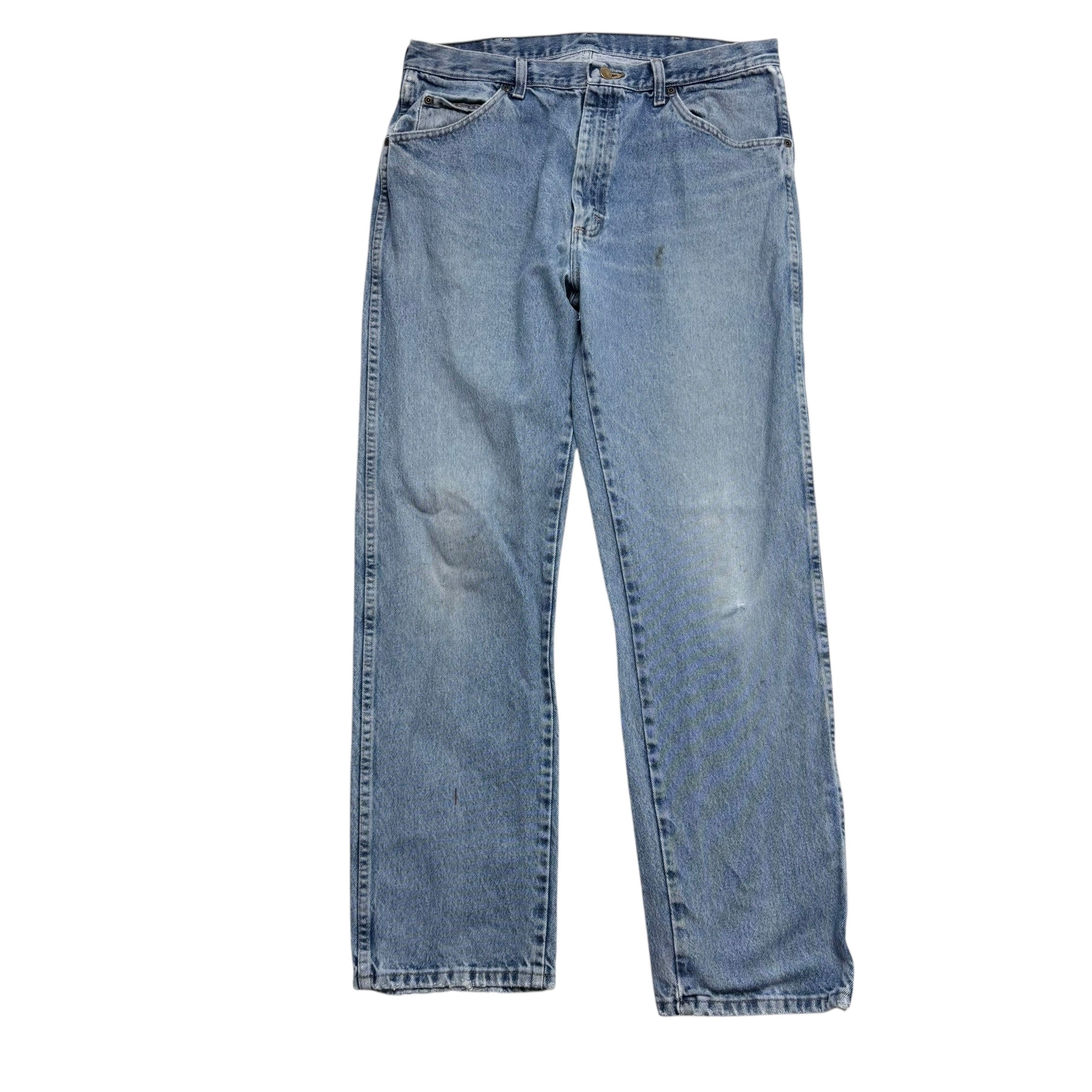 Wrangler Jeans W36 L32 Mens Light Blue Regular Straight Fit Vintage Denim (F)