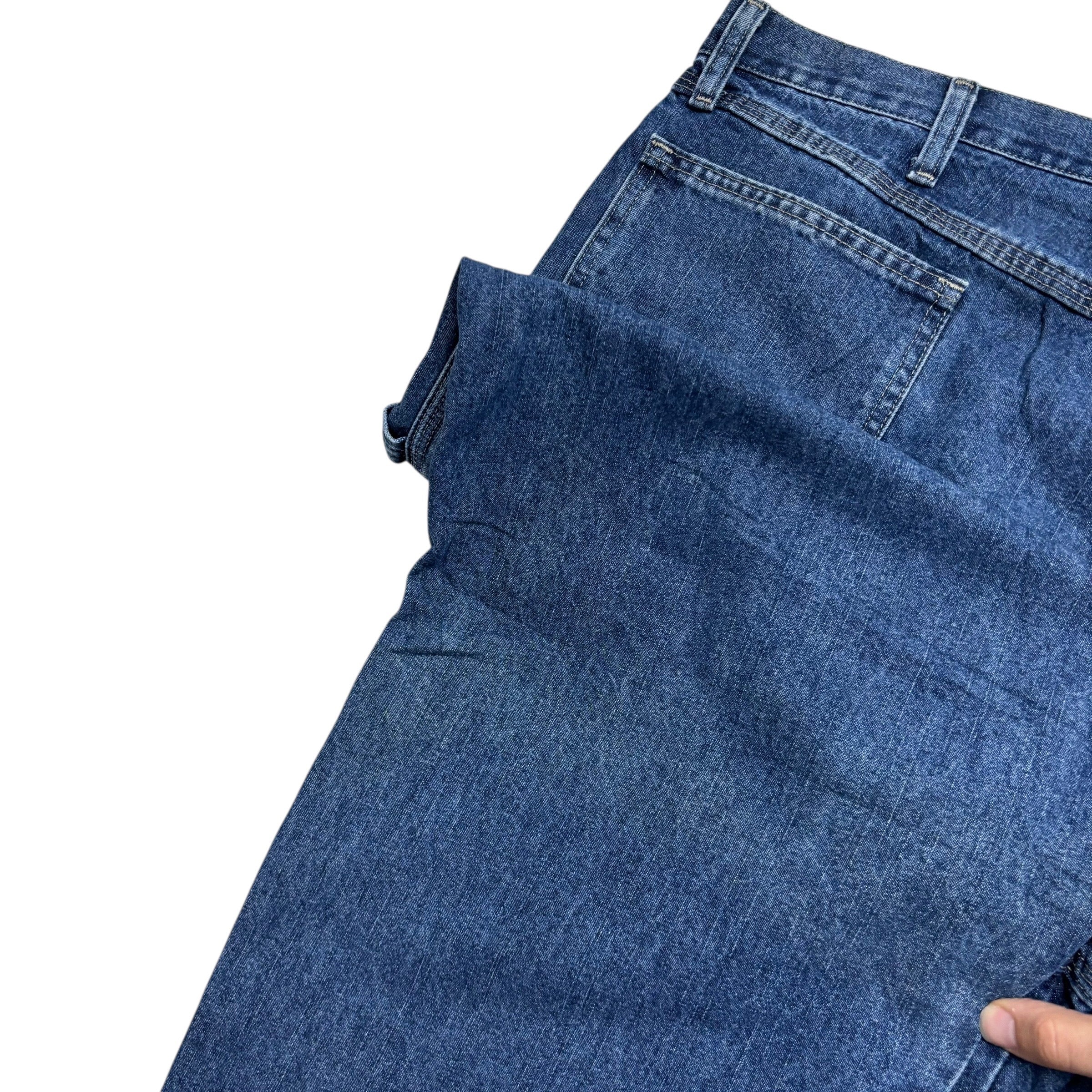 Wrangler Carpenter Jeans W40 L34 Mens Mid Blue Relaxed Straight Fit Denim