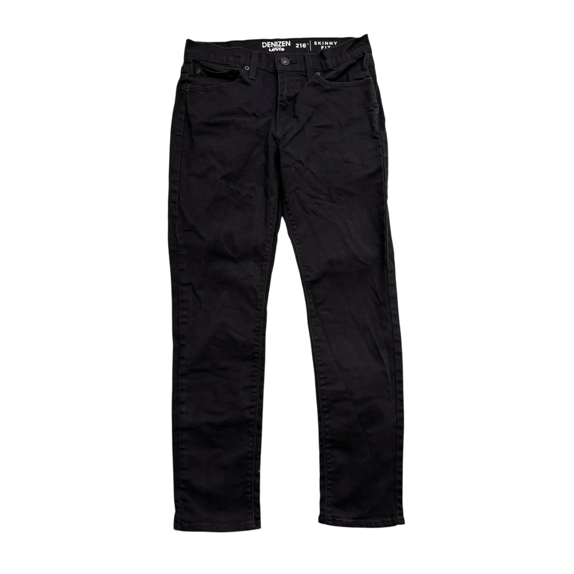 Levis Denizen Jeans W31 L29 Mens Black Skinny Fit Stretch Denim (E)